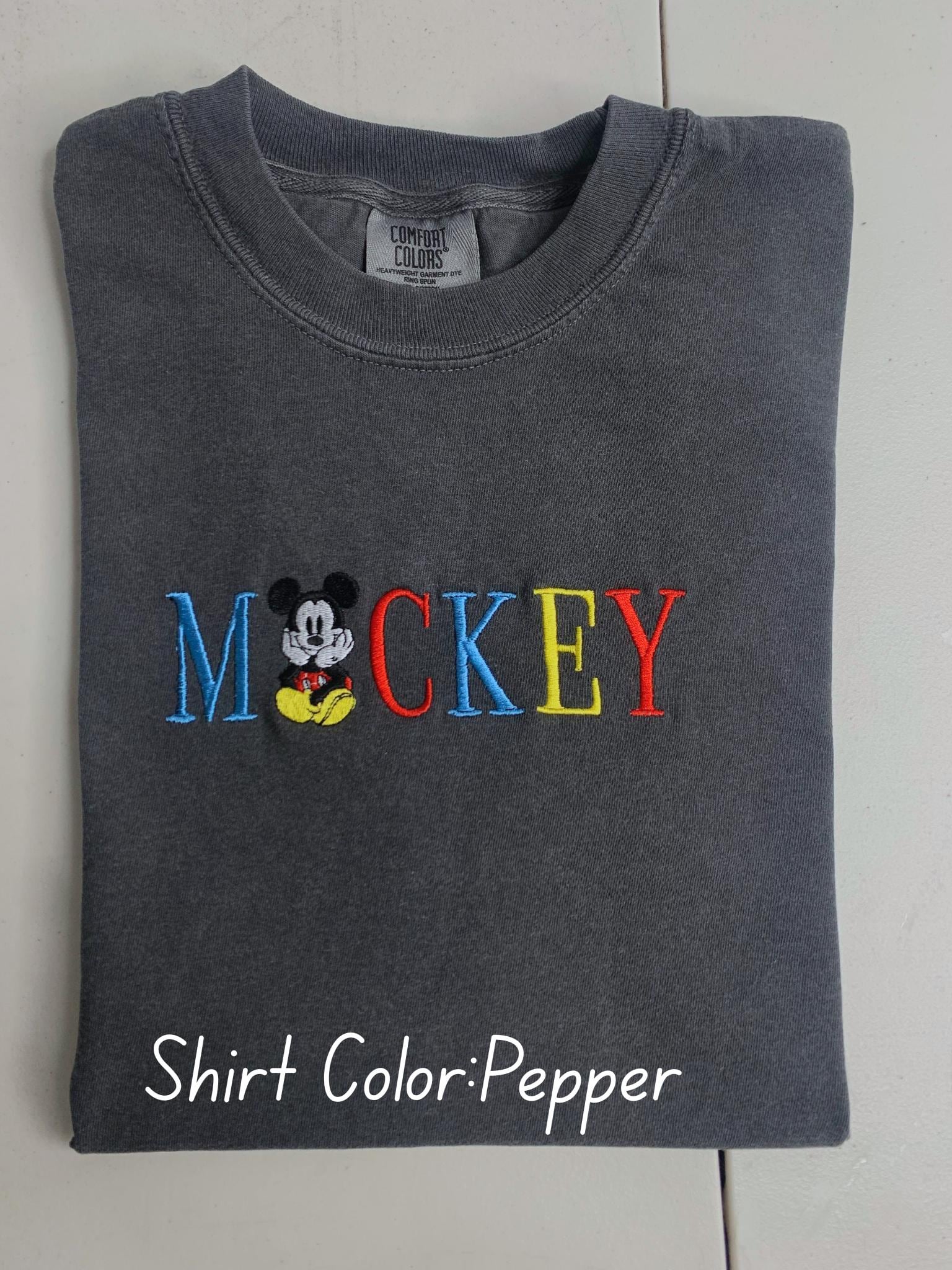 Vintage Mickey Embroidered Tee – Retro Mickey Mouse Embroidery T-Shirt for Everyday and Vacation Wear - photo 4