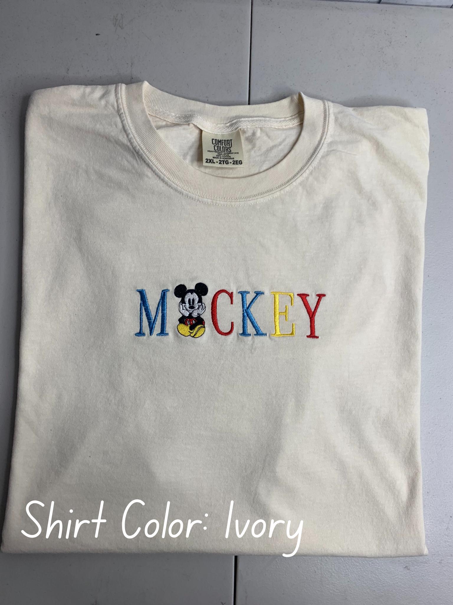 Vintage Mickey Embroidered Tee – Retro Mickey Mouse Embroidery T-Shirt for Everyday and Vacation Wear - photo 6
