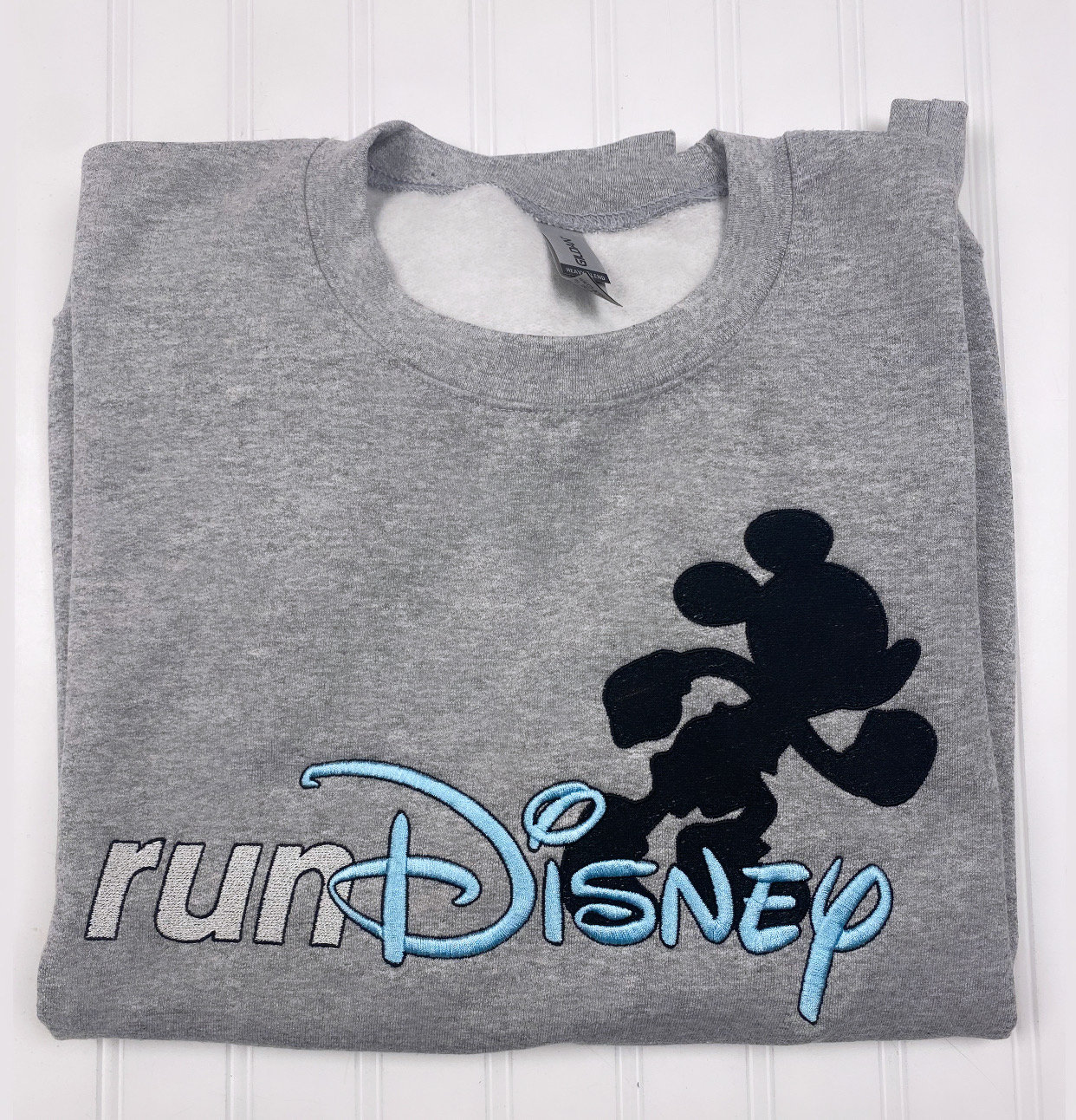 Run Disney Embroidered Sweatshirt – Running Crewneck Pullover for Race Day and Everyday Wear