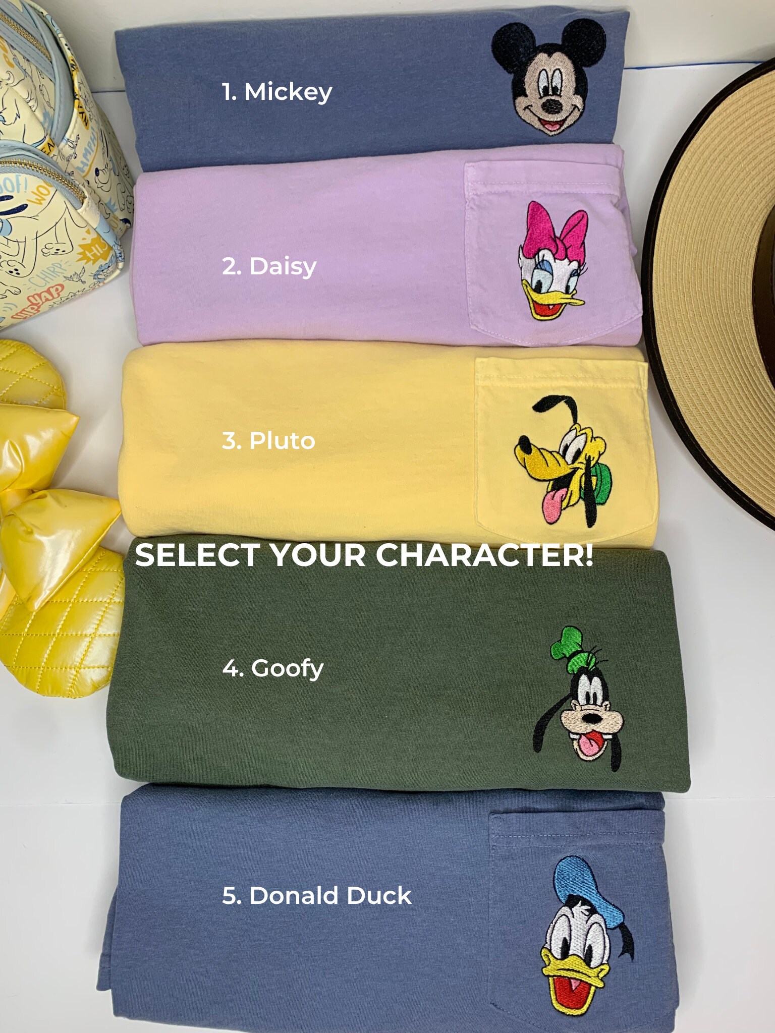 Vintage Mickey and Friends Embroidered Pocket Tee – Retro Embroidery T-Shirt for Everyday and Park Wear - photo 2