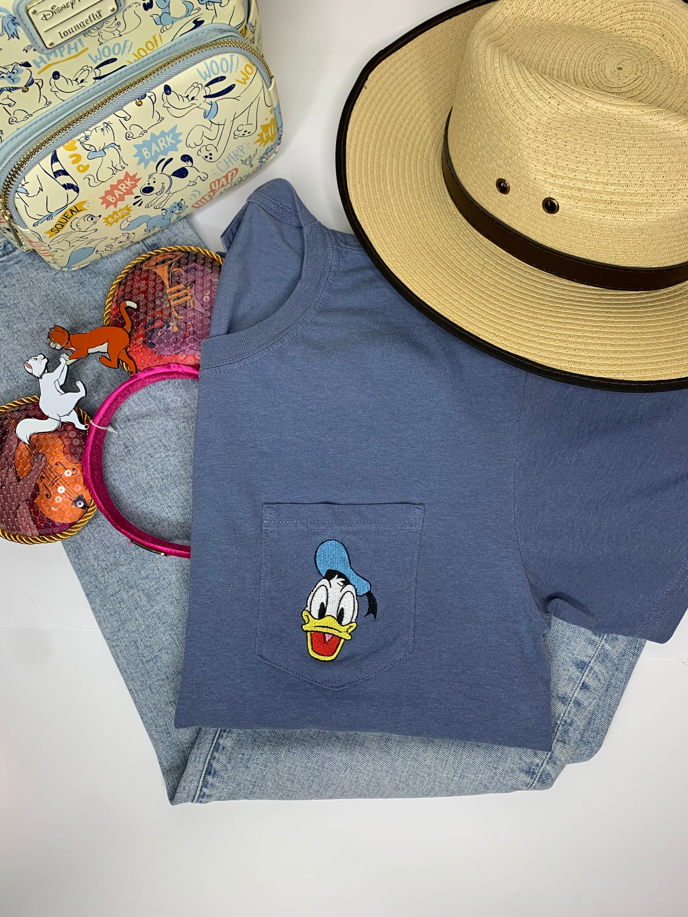 Vintage Mickey and Friends Embroidered Pocket Tee – Retro Embroidery T-Shirt for Everyday and Park Wear - photo 5