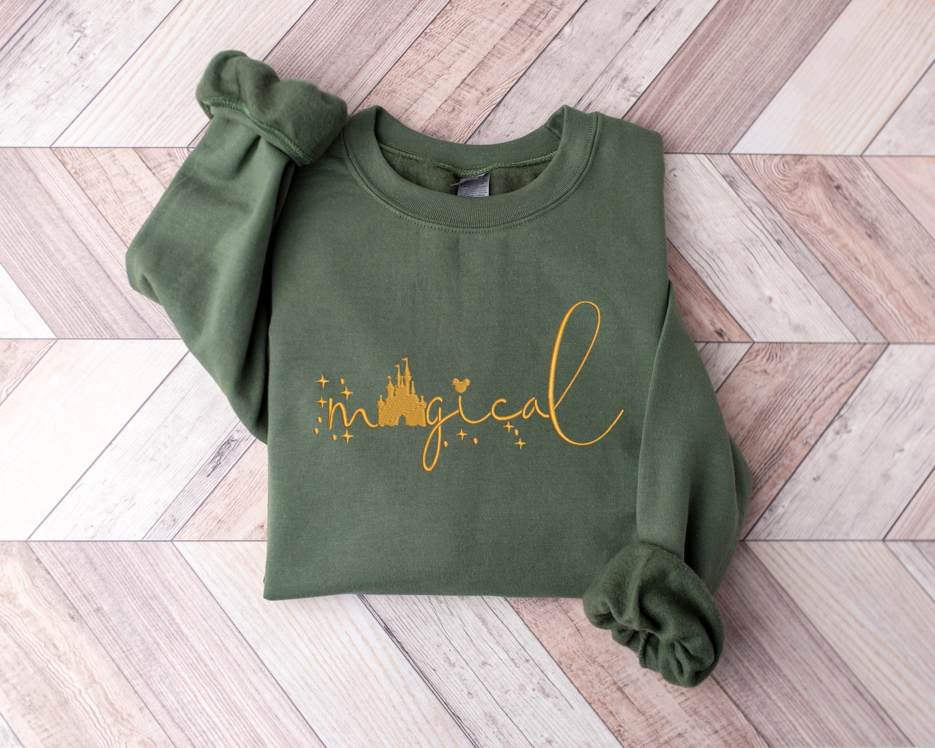 Embroidered Disney Magical Shirt with Mickey and Minnie – Disney World Family Tee for Everyday Park Wear