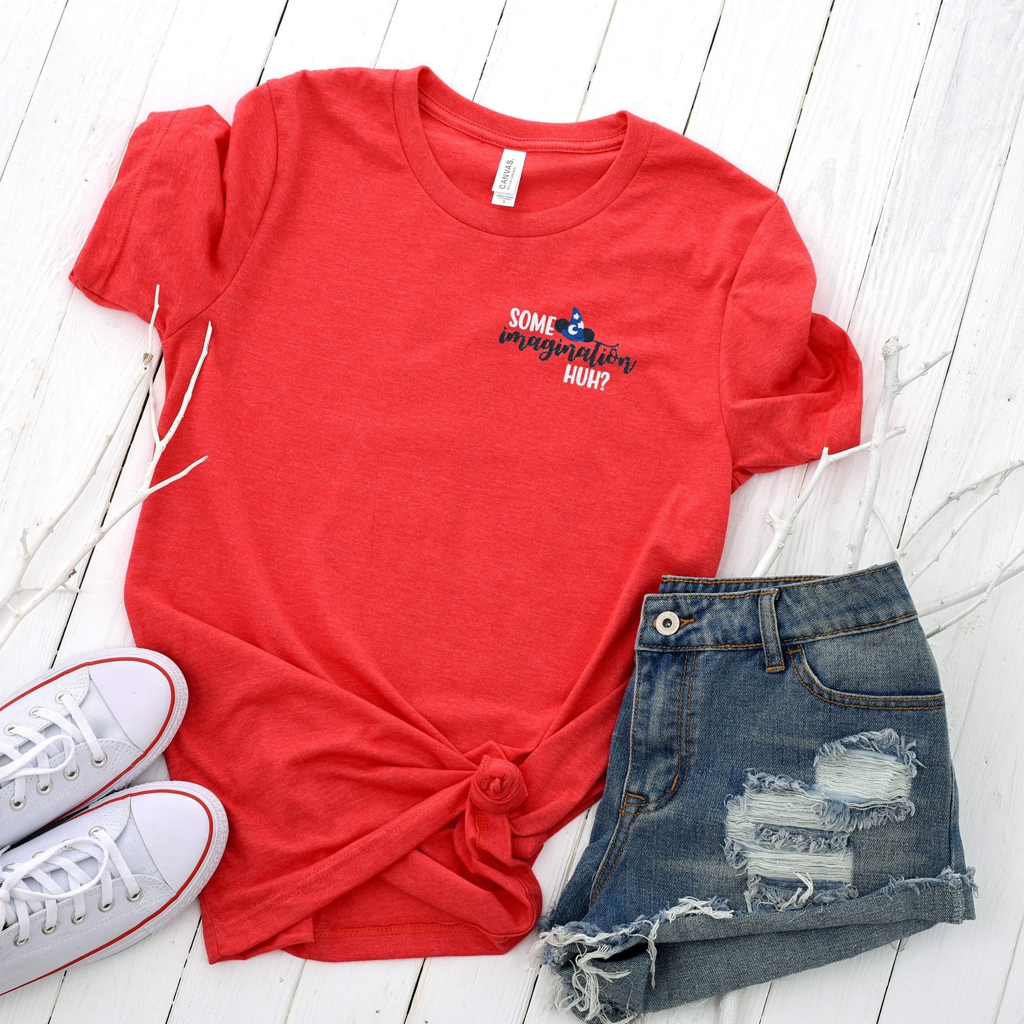 Some Imagination Huh Embroidered Unisex Tee – Fantasmic Shirt for Disney World, Disneyland and Hollywood Studios
