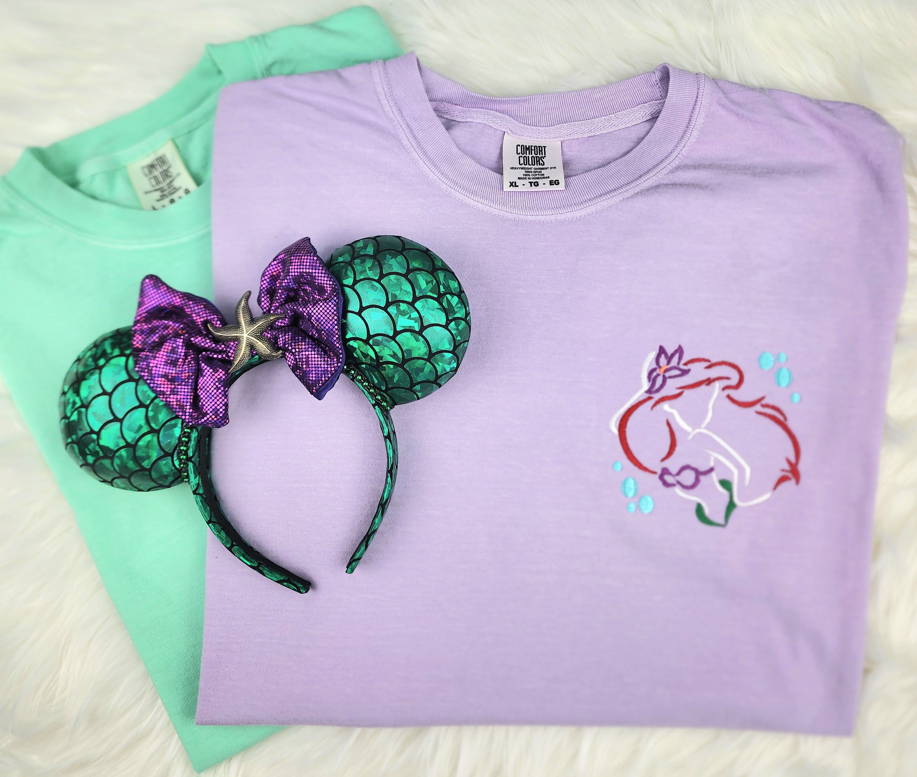 Embroidered Ariel Shirt from The Little Mermaid – Disney Princess Embroidery Tee for Everyday and Park Wear