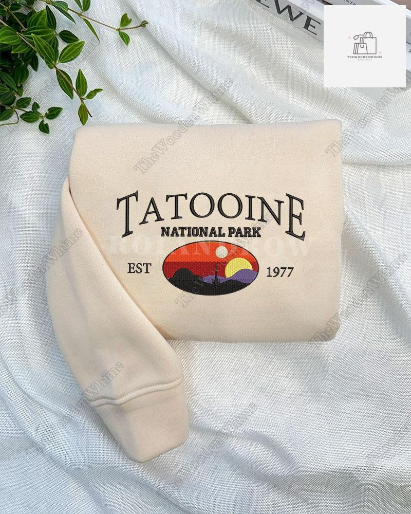 Star Wars Embroidered Sweatshirt with Tatooine Sunset – Disney Embroidered Hoodie and Star Wars Shirt - photo 2