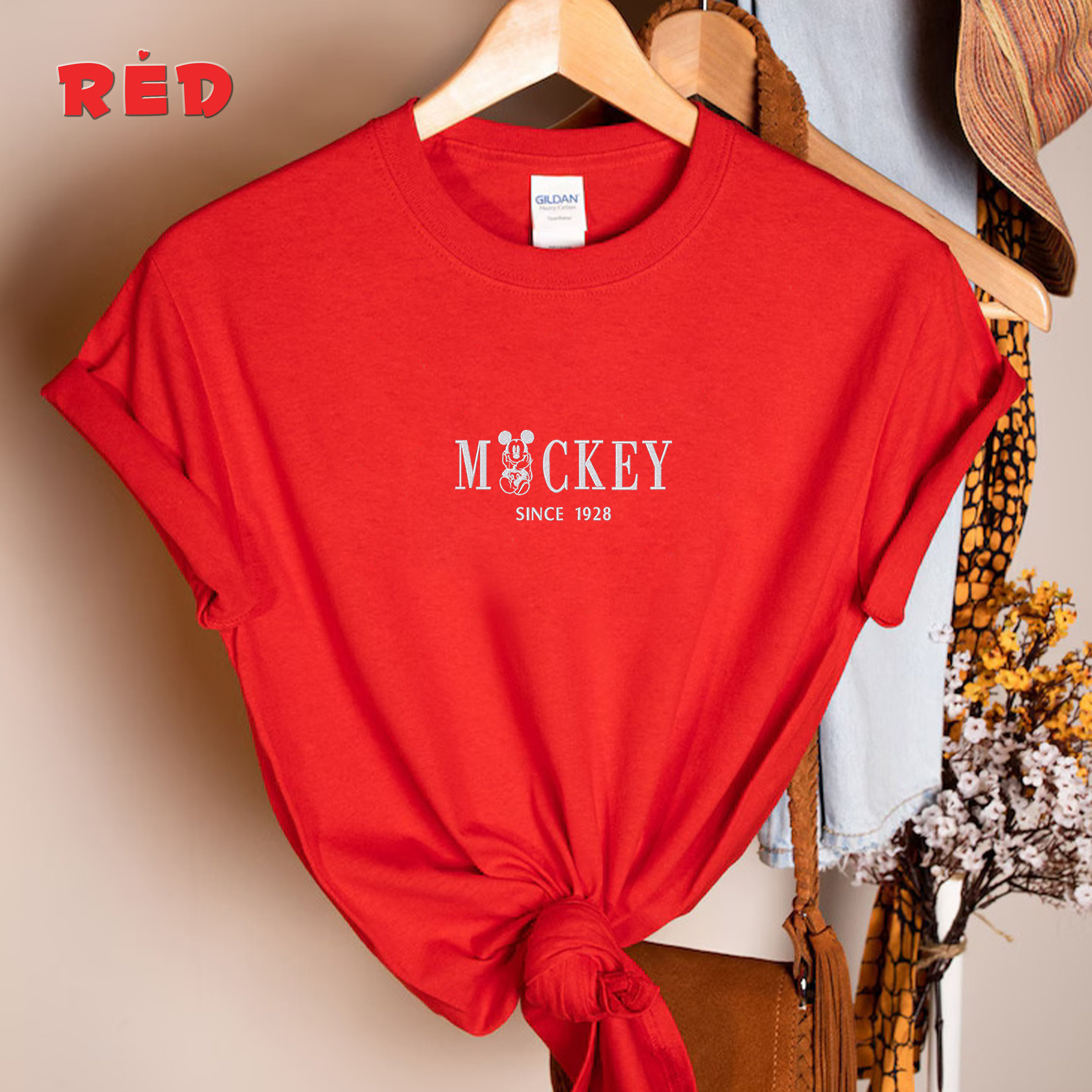 Embroidered Retro Mickey Mouse Shirt – Vintage Disney Vacation Tee for Disneyland and Magic Kingdom - photo 4