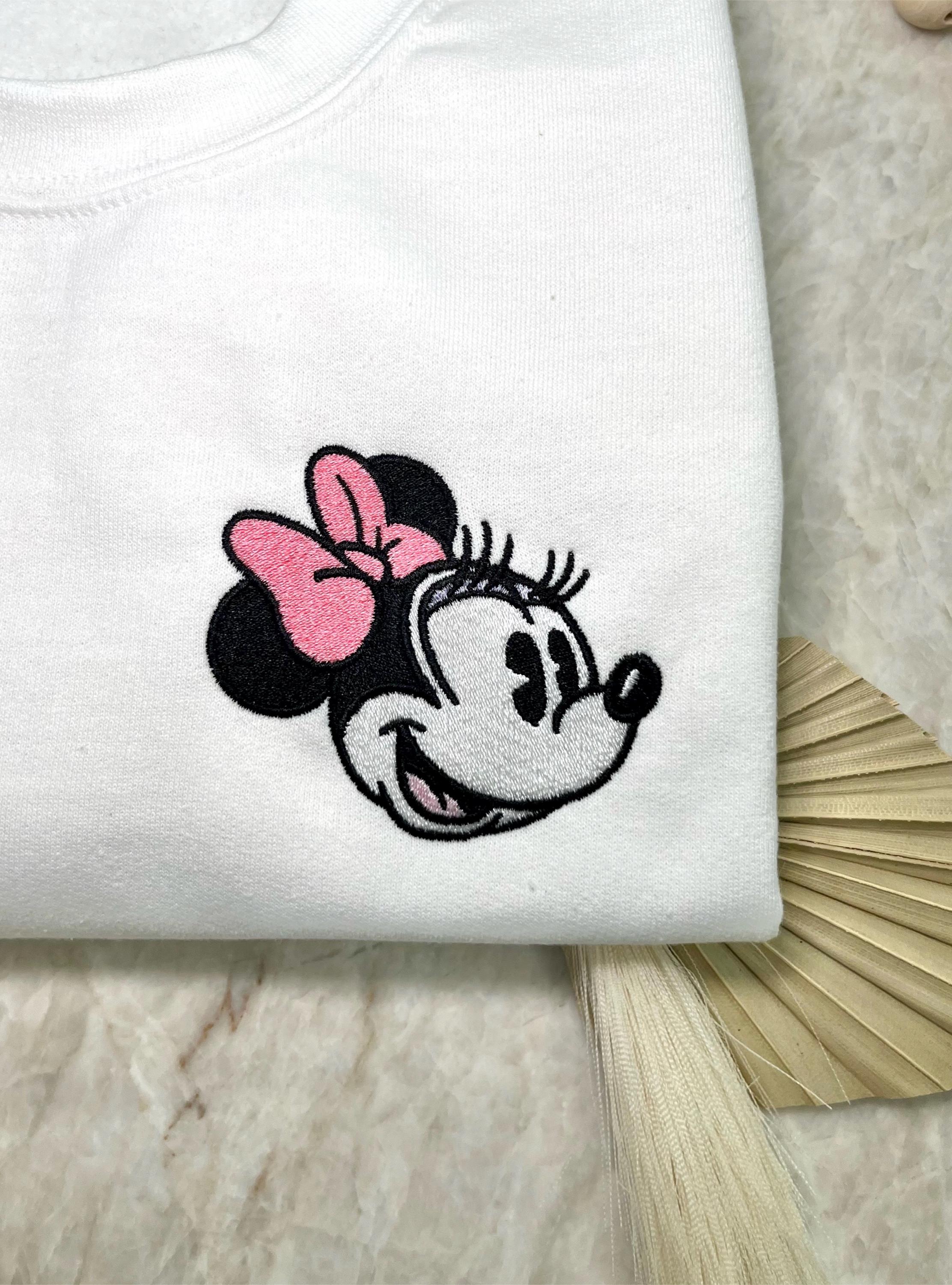 Minnie Mouse Inspired Autograph Crewneck Sweater with Signature Sleeve Embroidery – Magical Embroidered Crewneck - photo 3