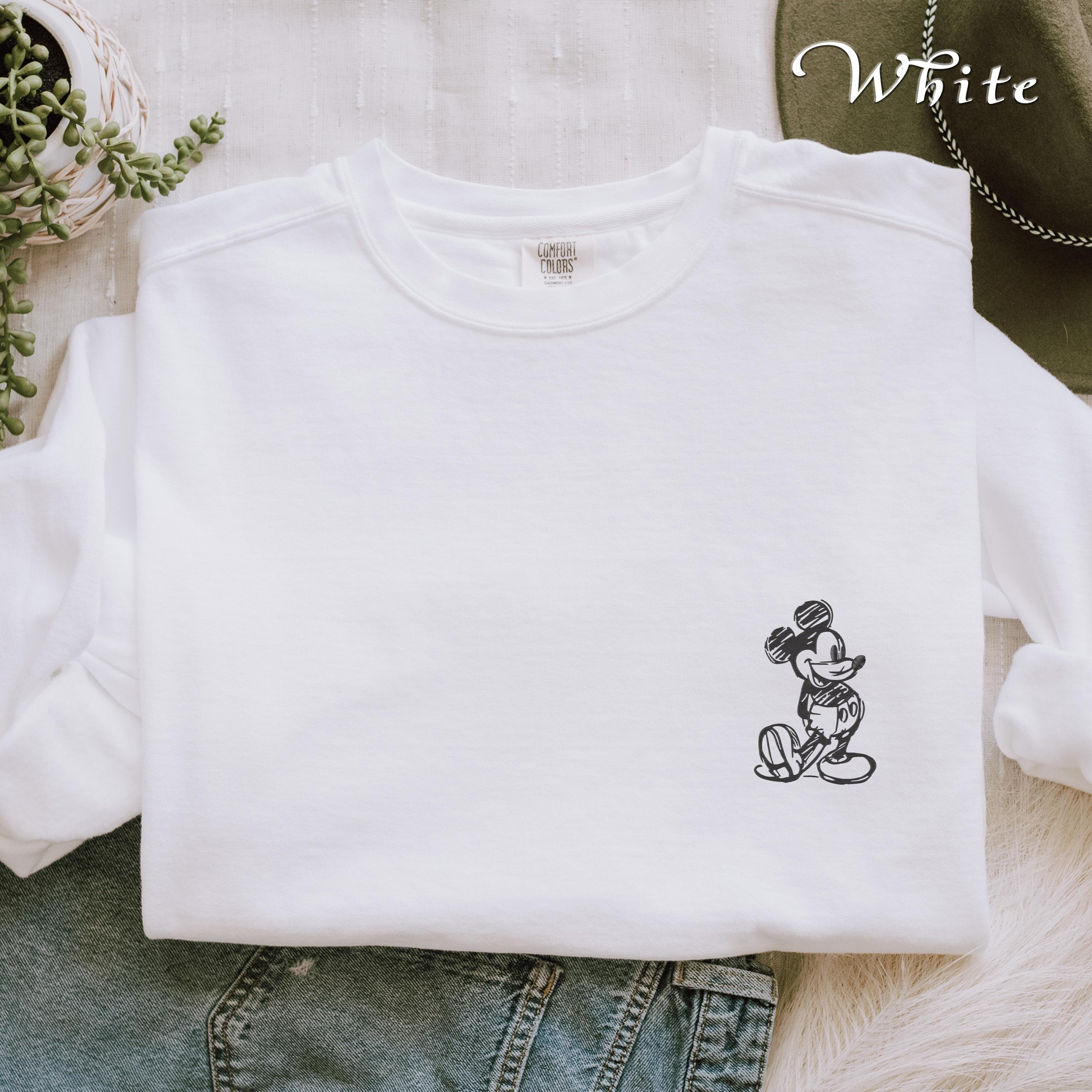 Embroidered Mickey Mouse Sketch Sweatshirt in Comfort Colors – Disney World Vacation and Family Matching Trip Sweater - photo 2