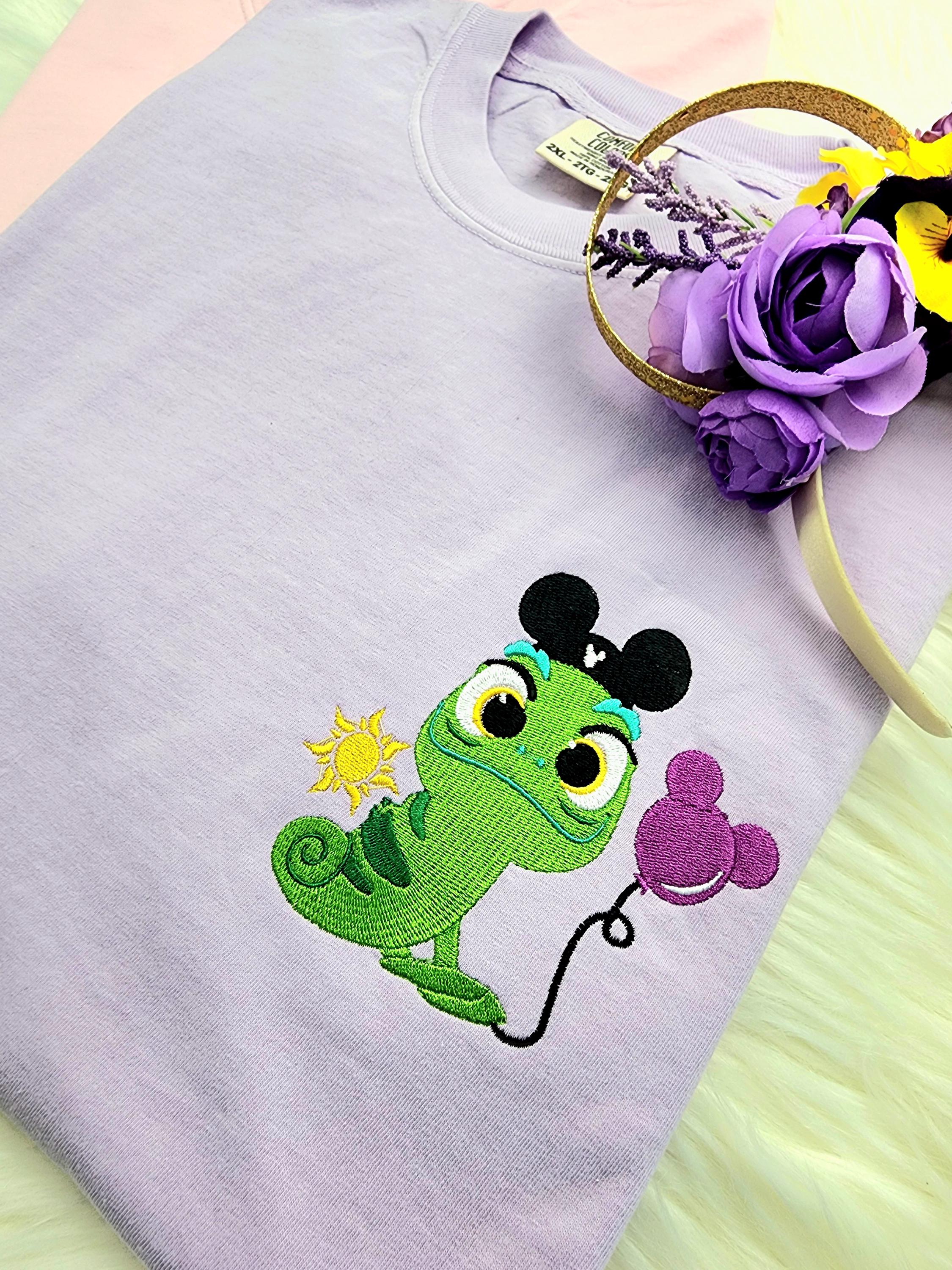 Embroidered Pascal Shirt with Rapunzel Design – Disney Embroidery Tee for Everyday and Park Wear - photo 3