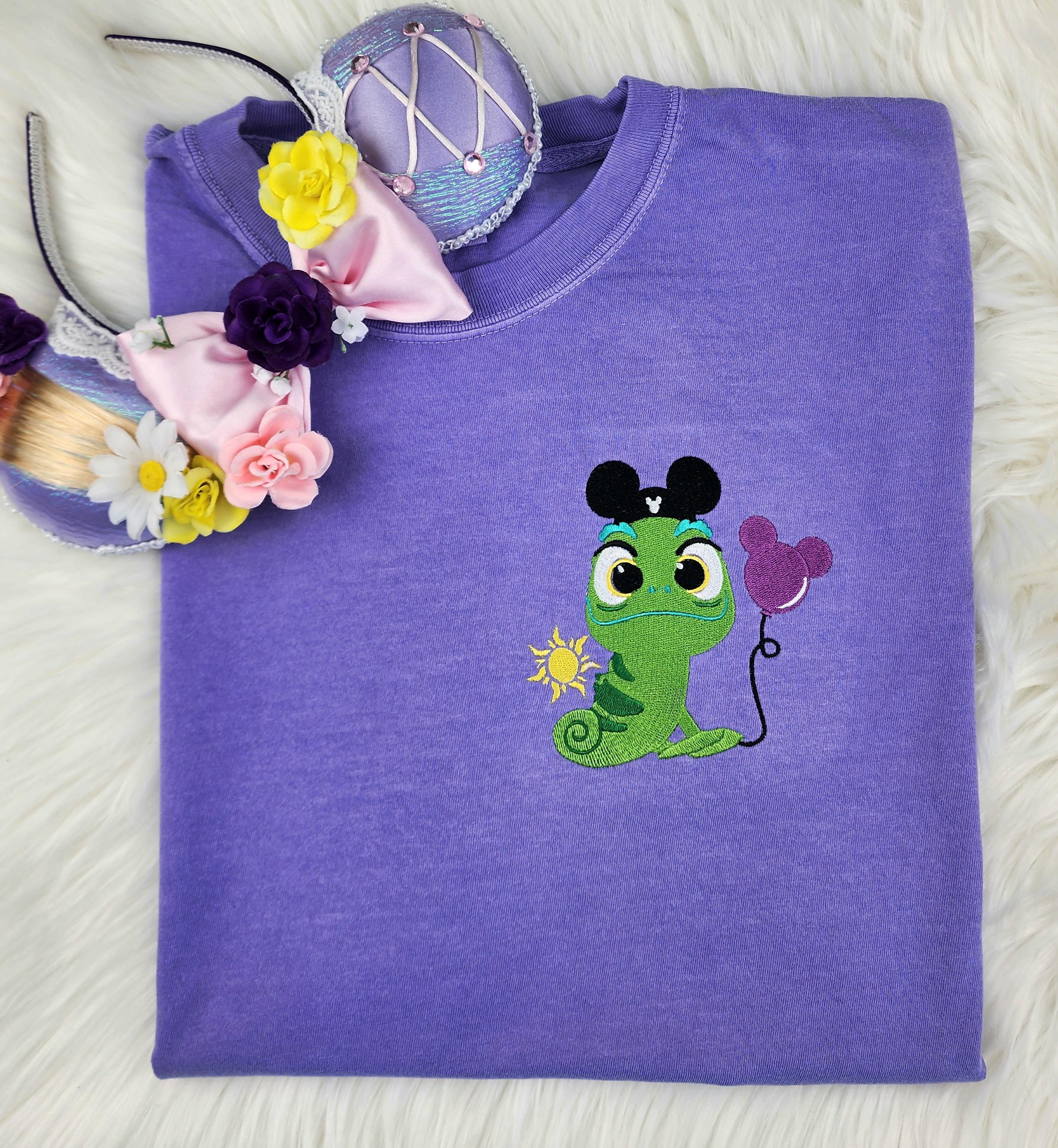 Embroidered Pascal Shirt with Rapunzel Design – Disney Embroidery Tee for Everyday and Park Wear - photo 4