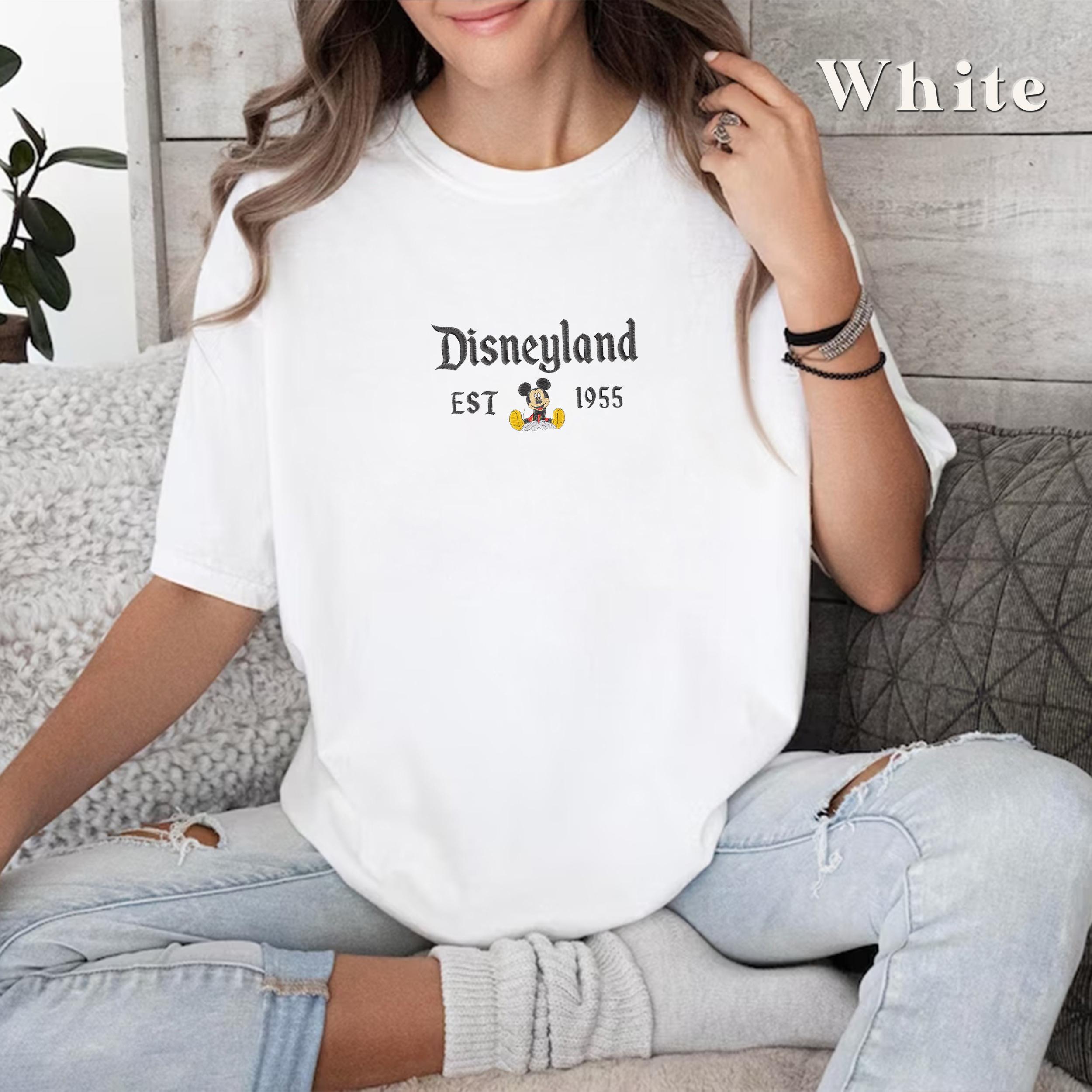 Embroidered Disneyland Florida Est 1955 Shirt with Mickey and Friends – Retro Walt Disney Vacation Tee - photo 3