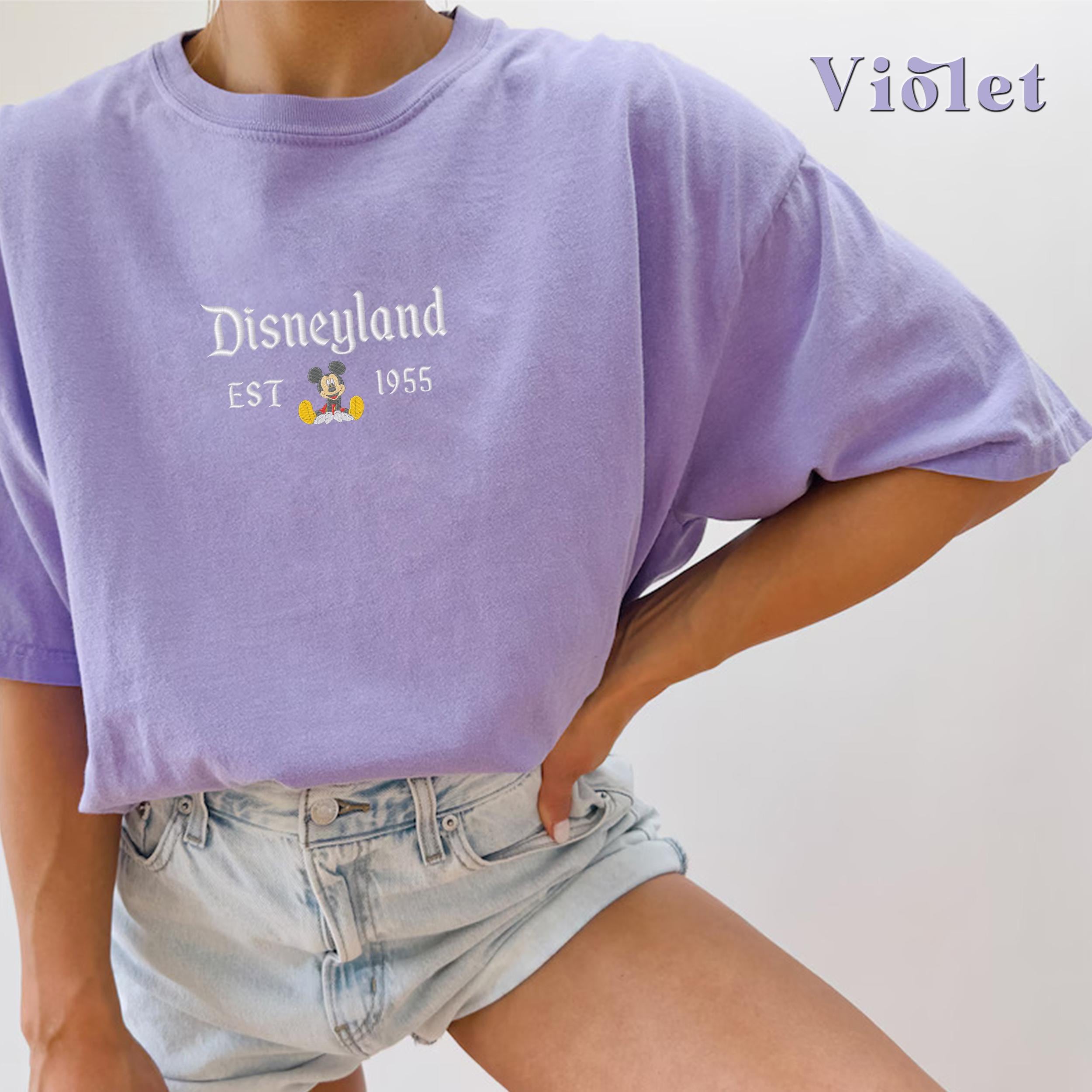 Embroidered Disneyland Florida Est 1955 Shirt with Mickey and Friends – Retro Walt Disney Vacation Tee - photo 4