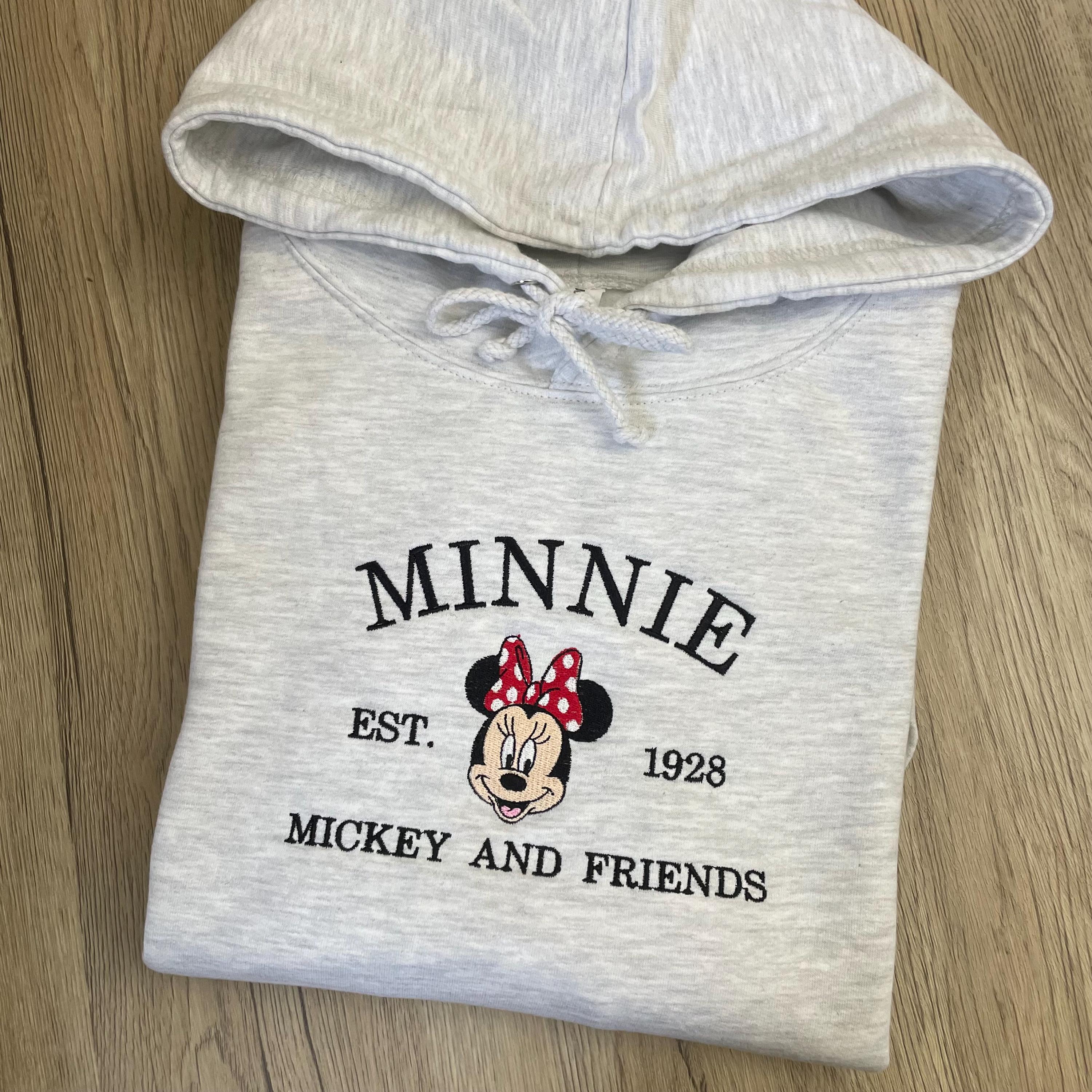 Mickey and Minnie Mouse Embroidered Sweatshirt – Disney Matching Characters Crewneck with Classic Disney Design - photo 5