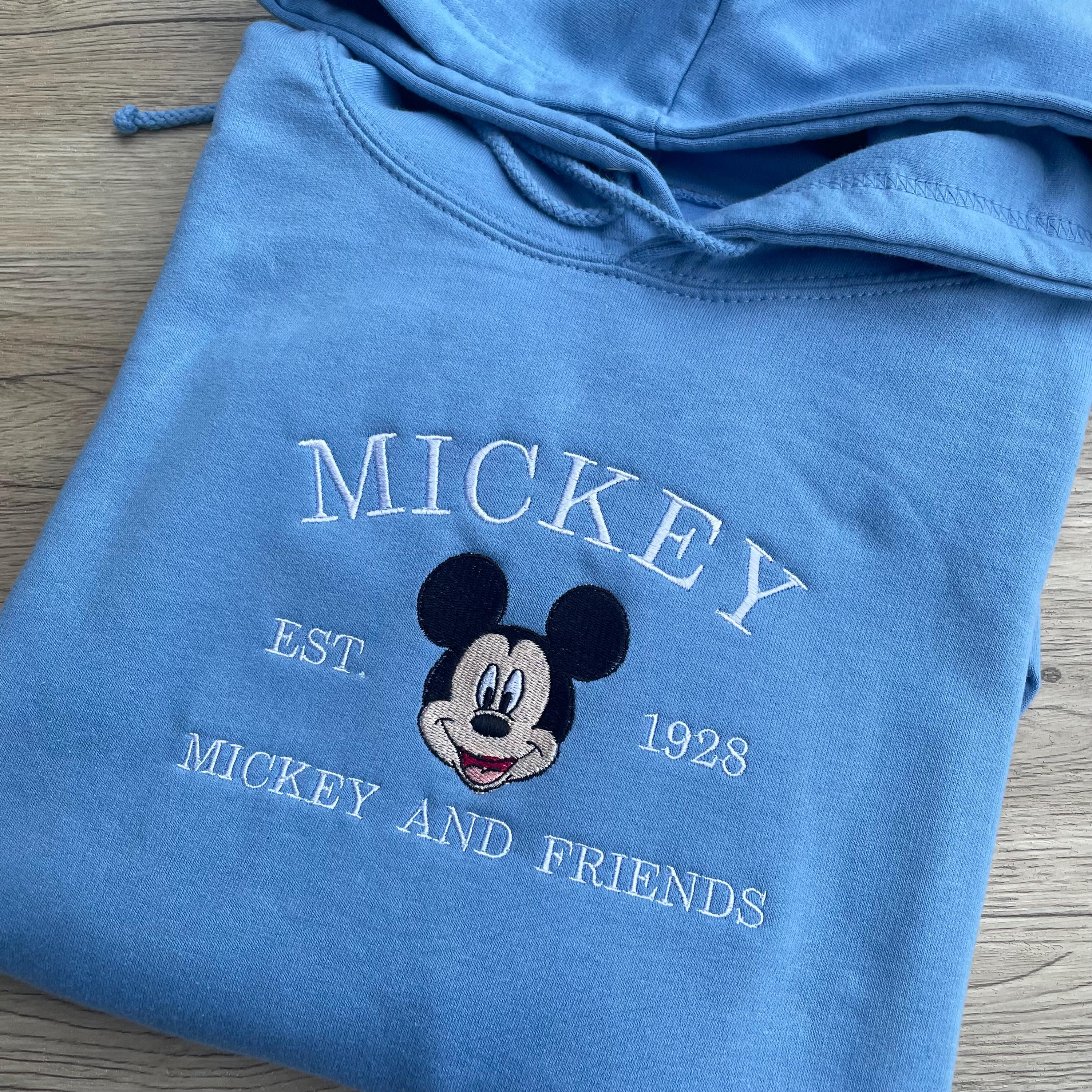 Mickey and Minnie Mouse Embroidered Sweatshirt – Disney Matching Characters Crewneck with Classic Disney Design - photo 6