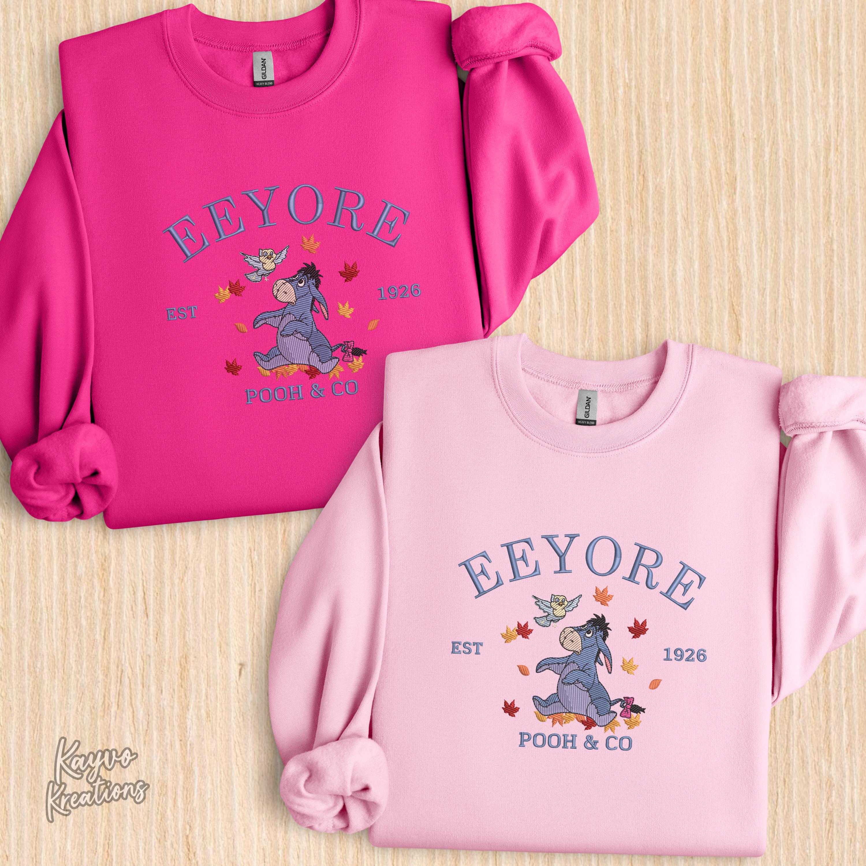 Embroidered Eeyore Fall Leaves Sweatshirt – Cozy Custom Crew Neck for Men, Women and Family Friends in Disney Matching Style - photo 6