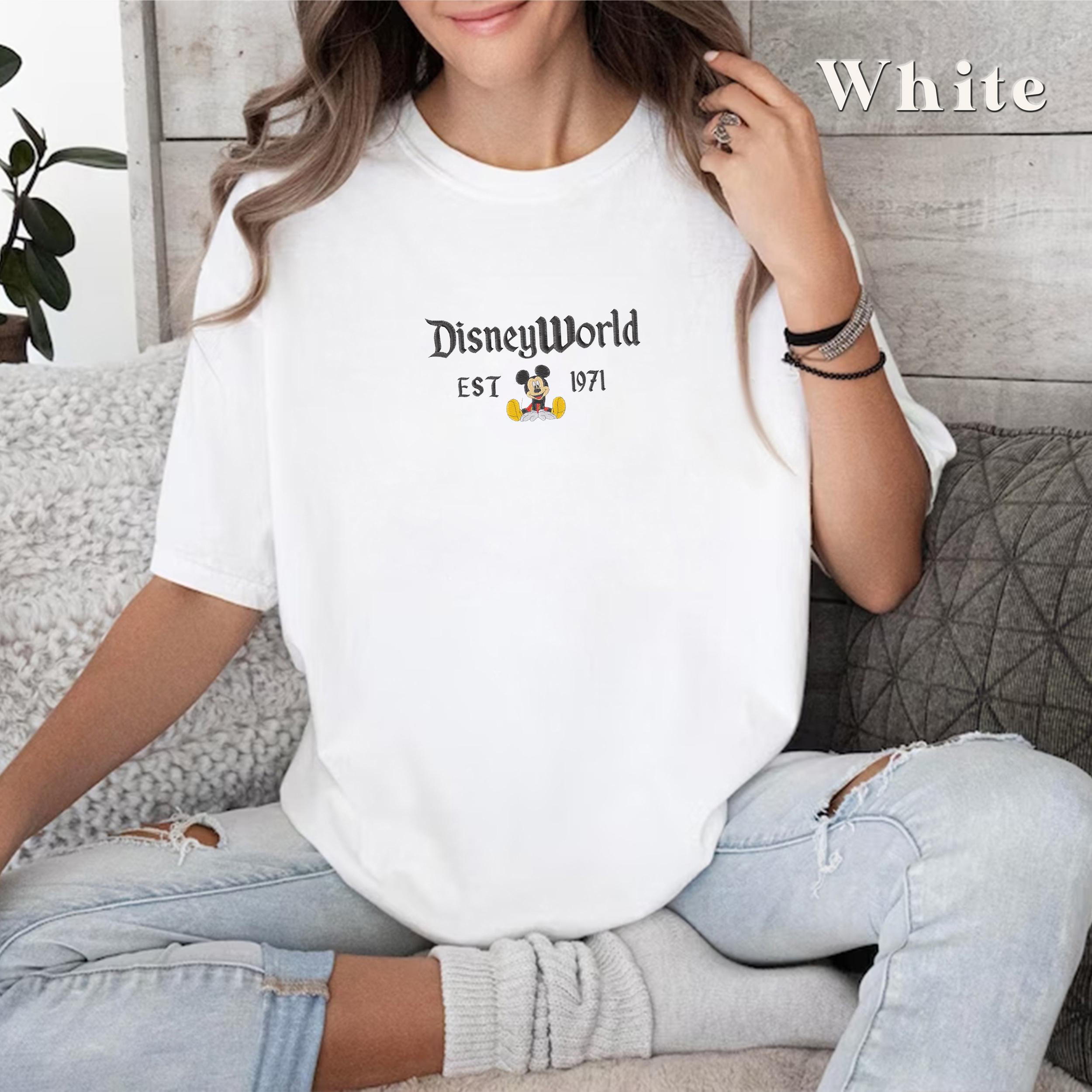 Embroidered Disney World Florida Est 1971 Shirt with Mickey and Friends – Walt Disney Vacation Tee - photo 2