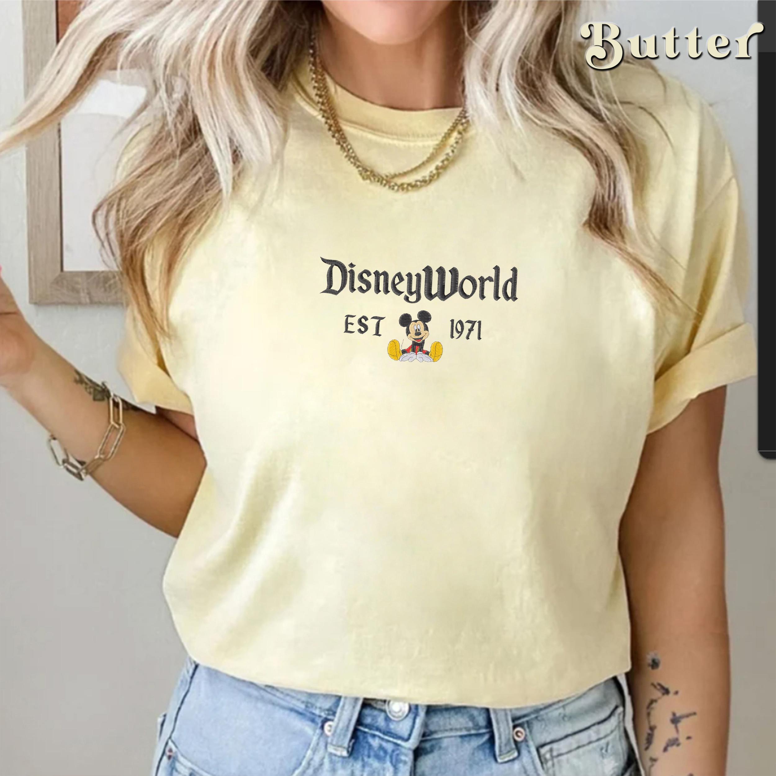 Embroidered Disney World Florida Est 1971 Shirt with Mickey and Friends – Walt Disney Vacation Tee - photo 4