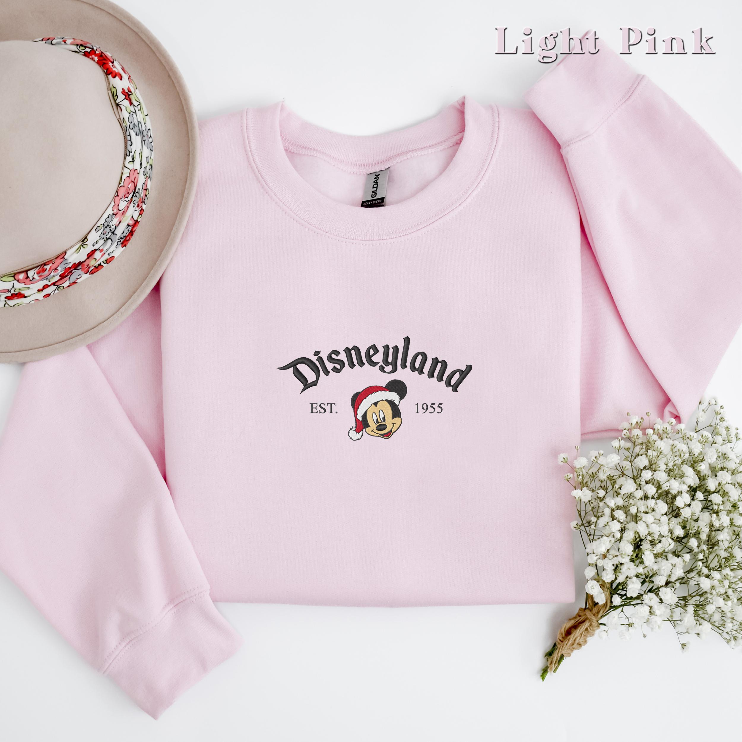 Embroidered Disneyland Est 1955 Christmas Sweatshirt with Mickey Ears – Disney Family Christmas Crewneck Sweater - photo 9