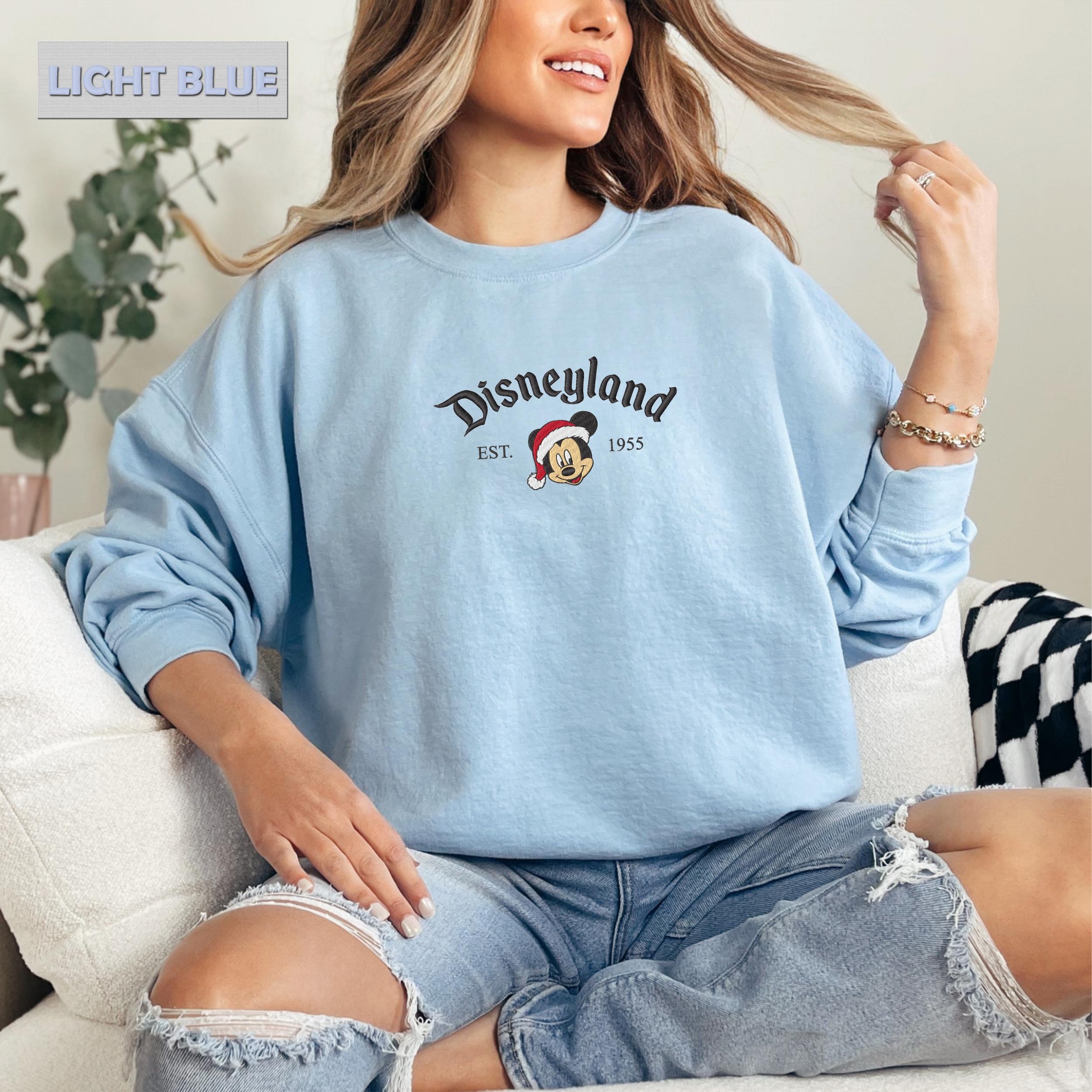 Embroidered Disneyland Est 1955 Christmas Sweatshirt with Mickey Ears – Disney Family Christmas Crewneck Sweater - photo 10