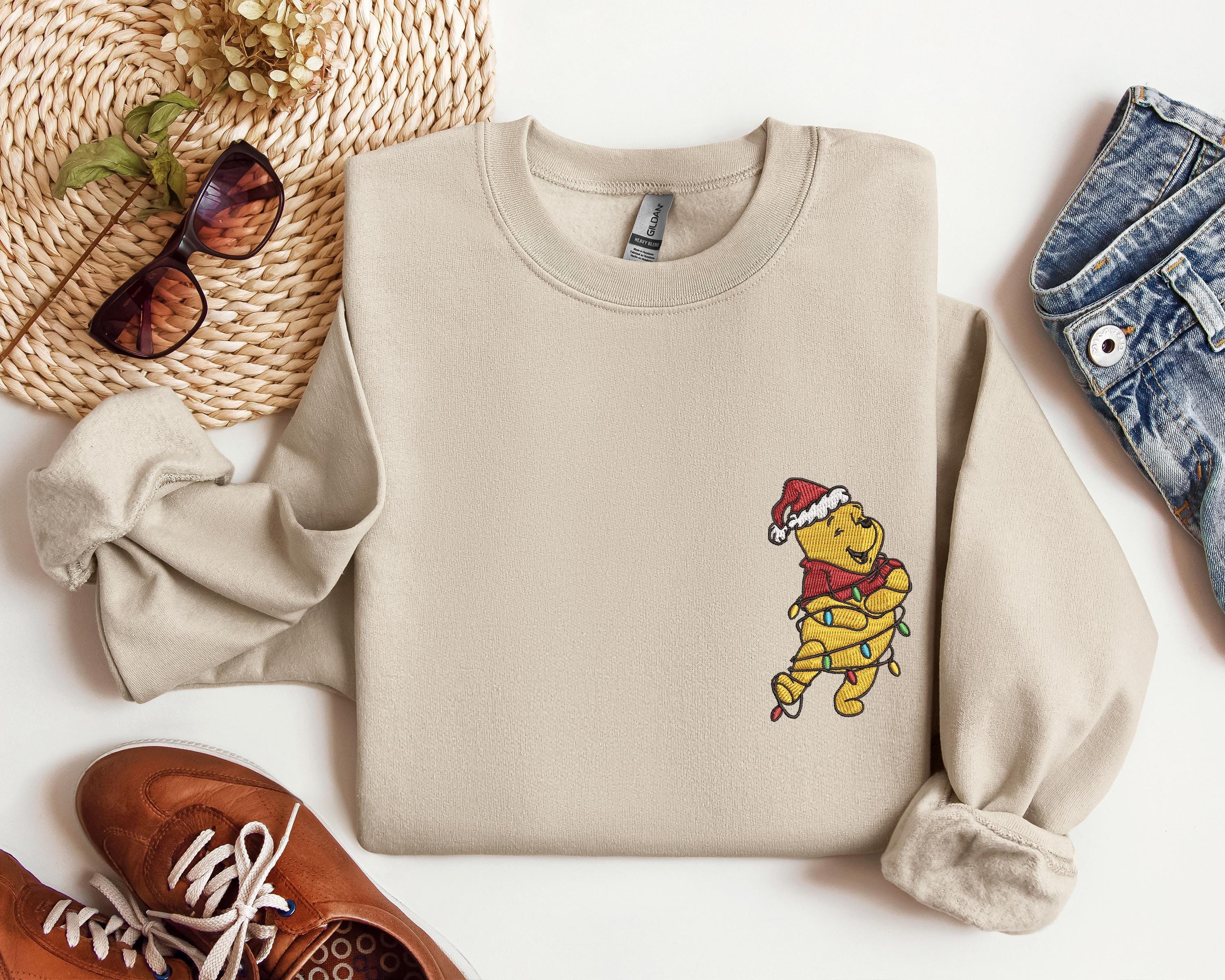 Embroidered Winnie the Pooh Christmas Lights Shirt – The Most Wonderful Time of the Year Pooh Sweatshirt