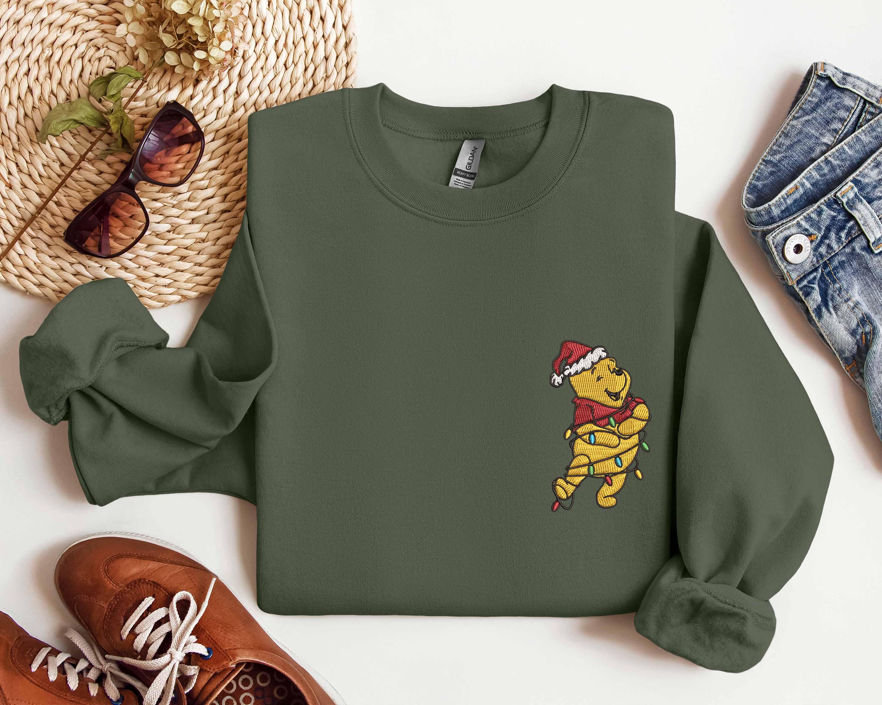 Embroidered Winnie the Pooh Christmas Lights Shirt – The Most Wonderful Time of the Year Pooh Sweatshirt - photo 3