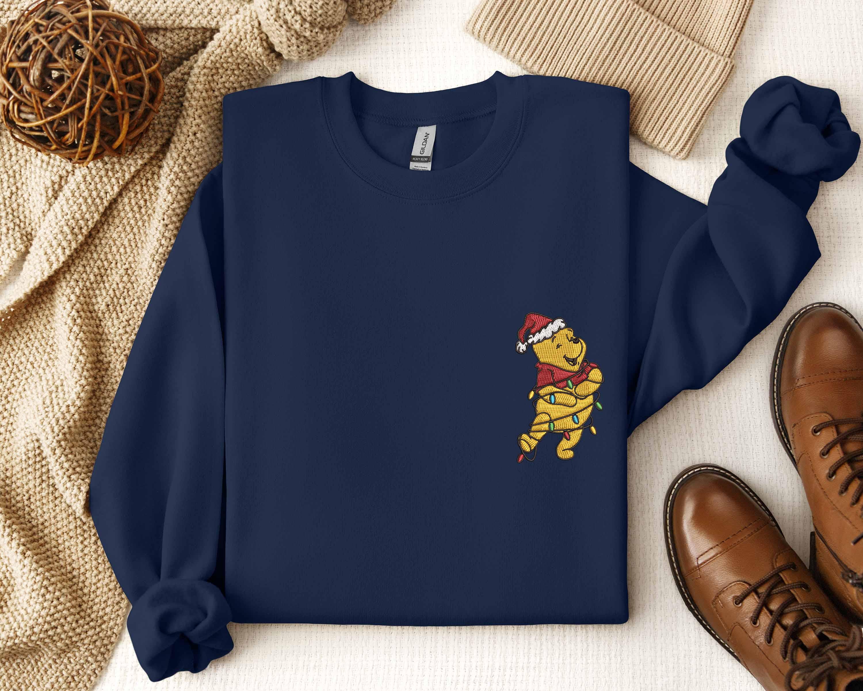 Embroidered Winnie the Pooh Christmas Lights Shirt – The Most Wonderful Time of the Year Pooh Sweatshirt - photo 4