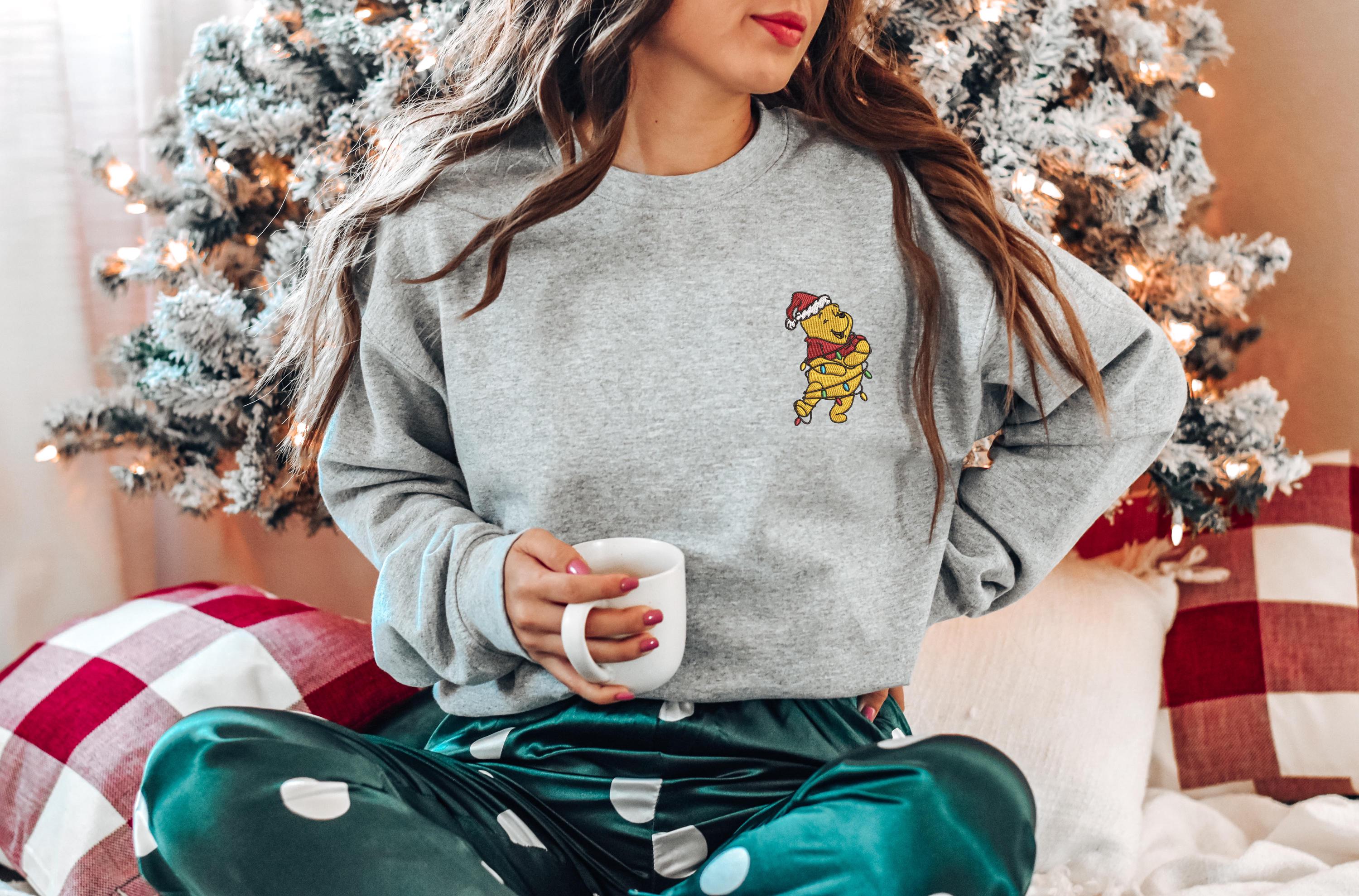 Embroidered Winnie the Pooh Christmas Lights Shirt – The Most Wonderful Time of the Year Pooh Sweatshirt - photo 5
