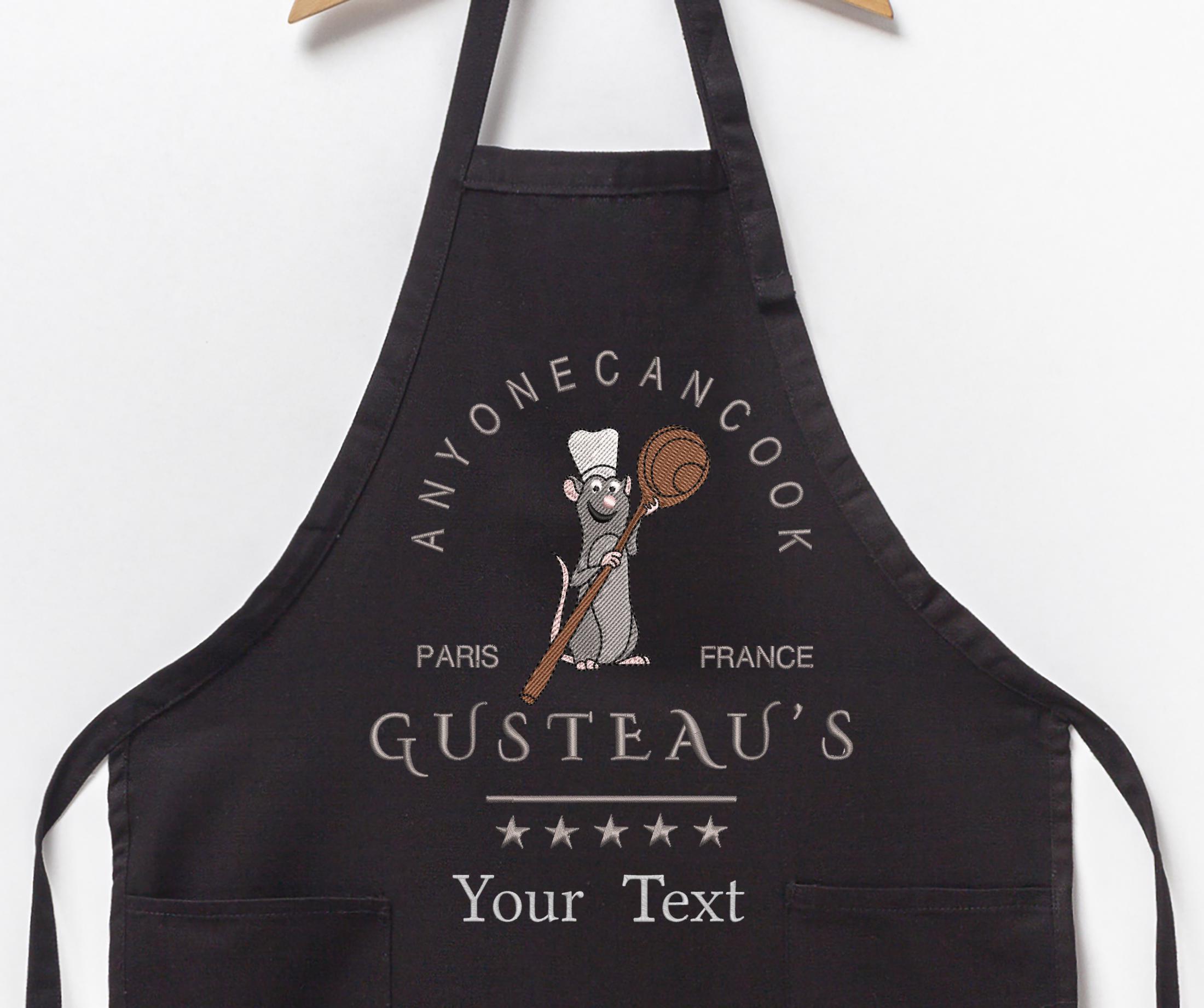 Custom Embroidered Ratatouille Apron with Chef Mouse Remy – Anyone Can Cook Gusteau's Disney Kitchen Apron for Mom