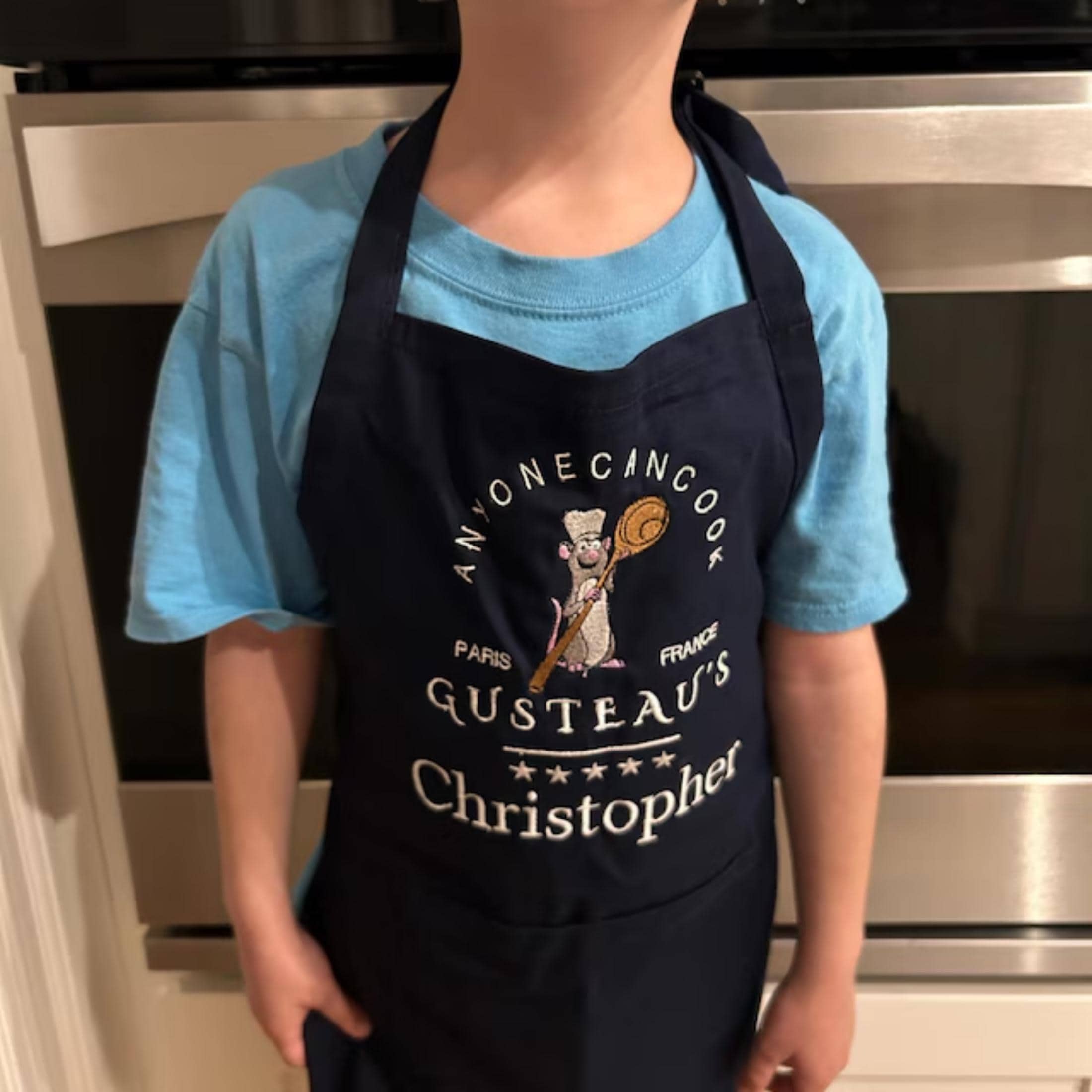 Custom Embroidered Ratatouille Apron with Chef Mouse Remy – Anyone Can Cook Gusteau's Disney Kitchen Apron for Mom - photo 3