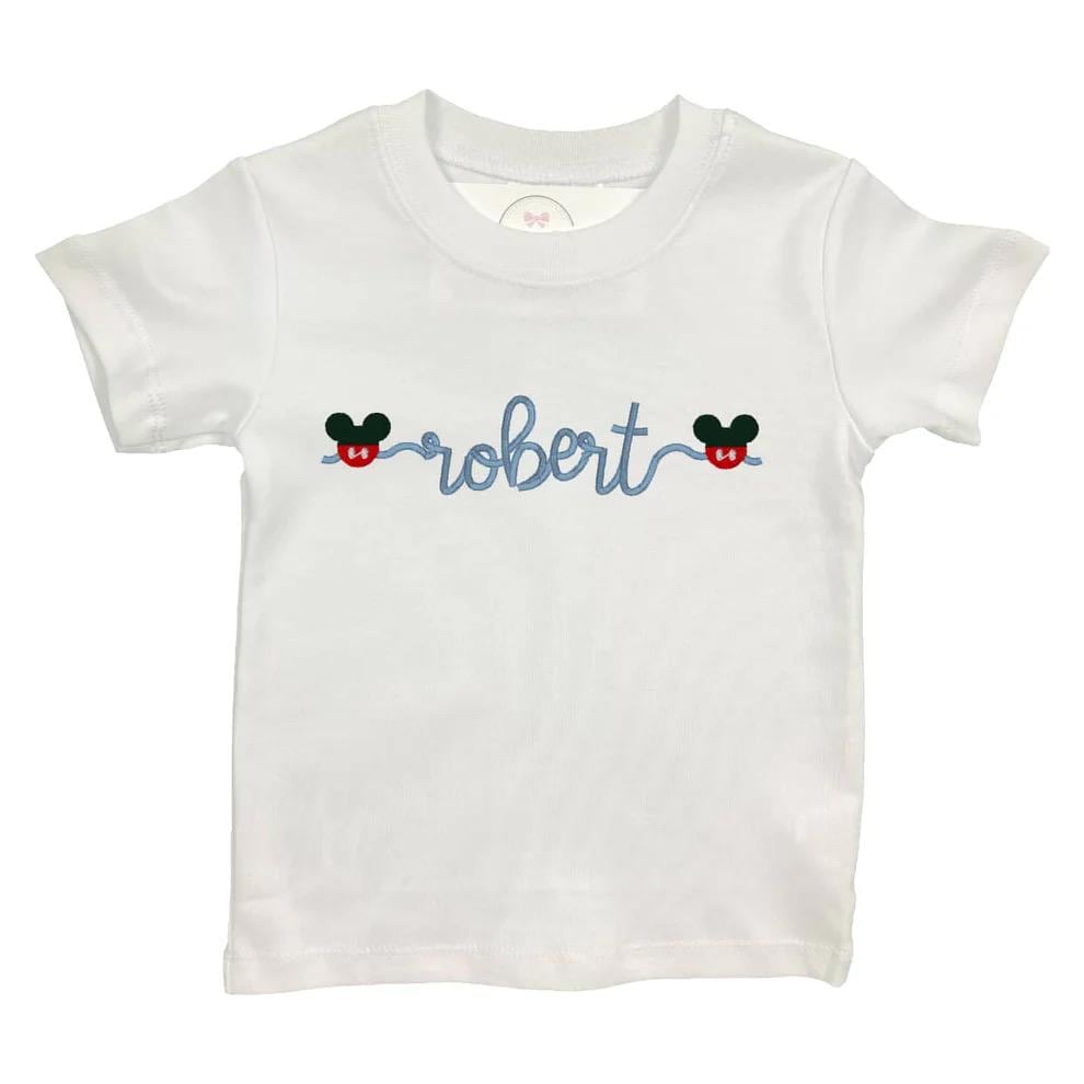 Mickey Mouse Embroidered Shirt for Boys – Disney Embroidery Clothing Tee for Everyday and Park Wear