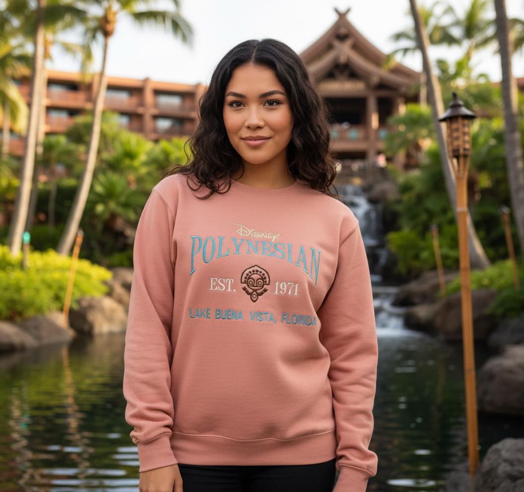 Embroidered Disney Polynesian Resort Sweatshirt – Disney World Crewneck Shirt for Vacation and Park Days - photo 11