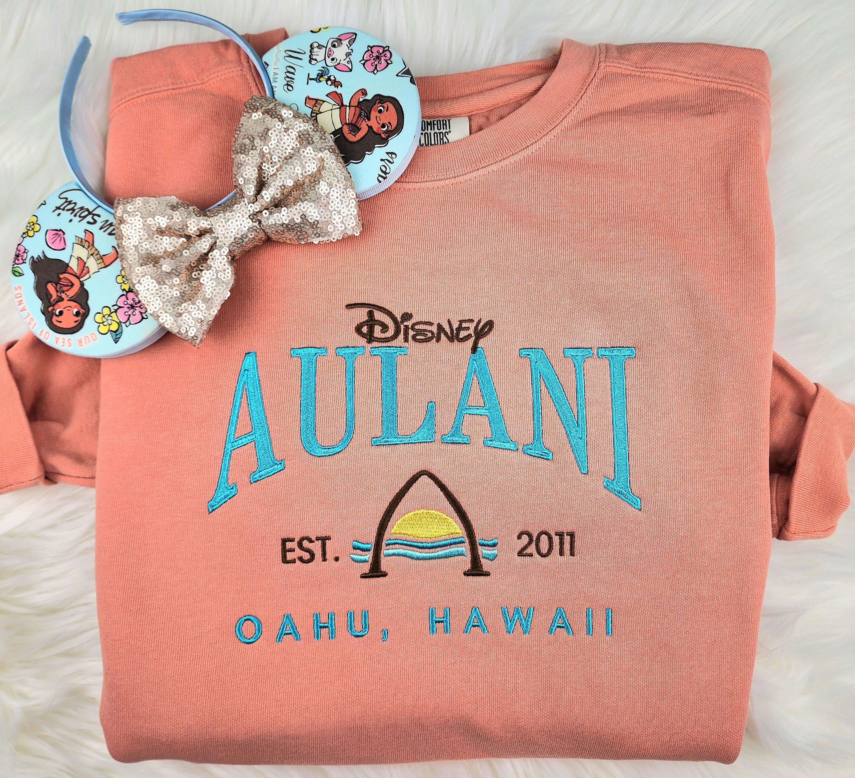 Embroidered Aulani Disney Resort Sweatshirt – Disney Crewneck Shirt for Vacation and Everyday Wear