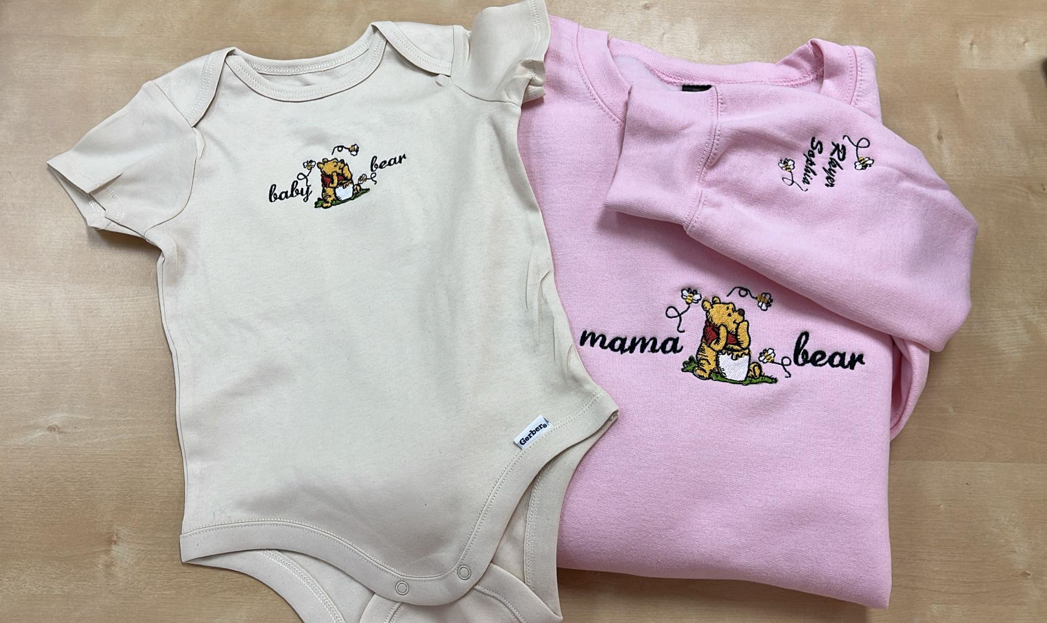 Personalized Embroidered Mama Bear Sweatshirt with Kids Names on Sleeve – Custom Disney Mom Shirt and Gift - photo 2