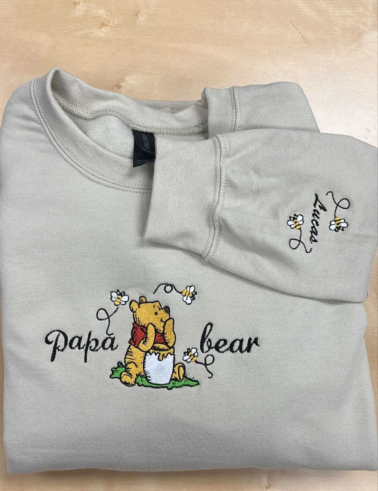 Personalized Embroidered Mama Bear Sweatshirt with Kids Names on Sleeve – Custom Disney Mom Shirt and Gift - photo 4