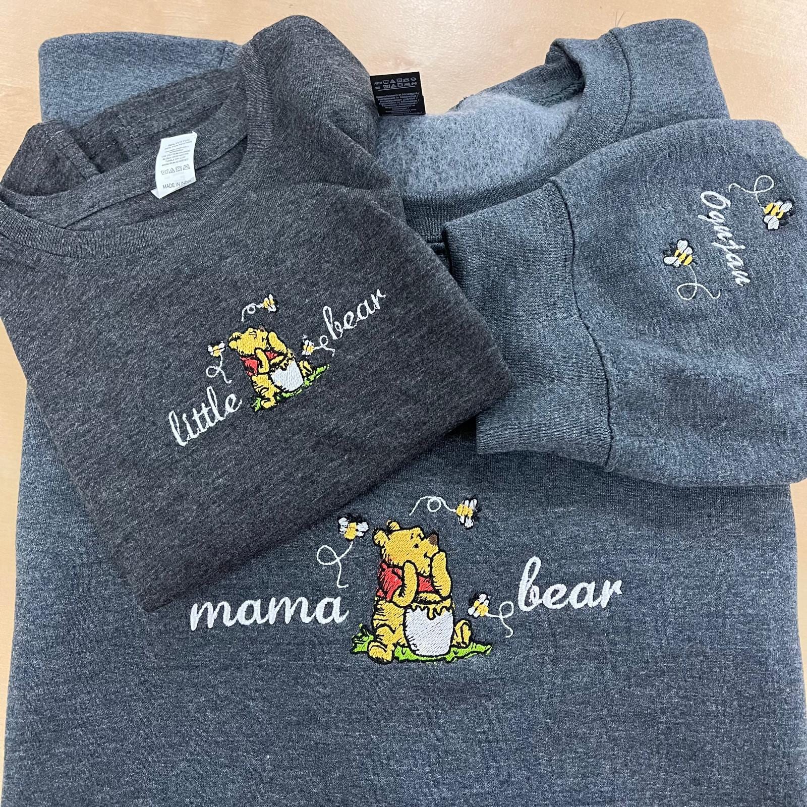 Personalized Embroidered Mama Bear Sweatshirt with Kids Names on Sleeve – Custom Disney Mom Shirt and Gift - photo 6