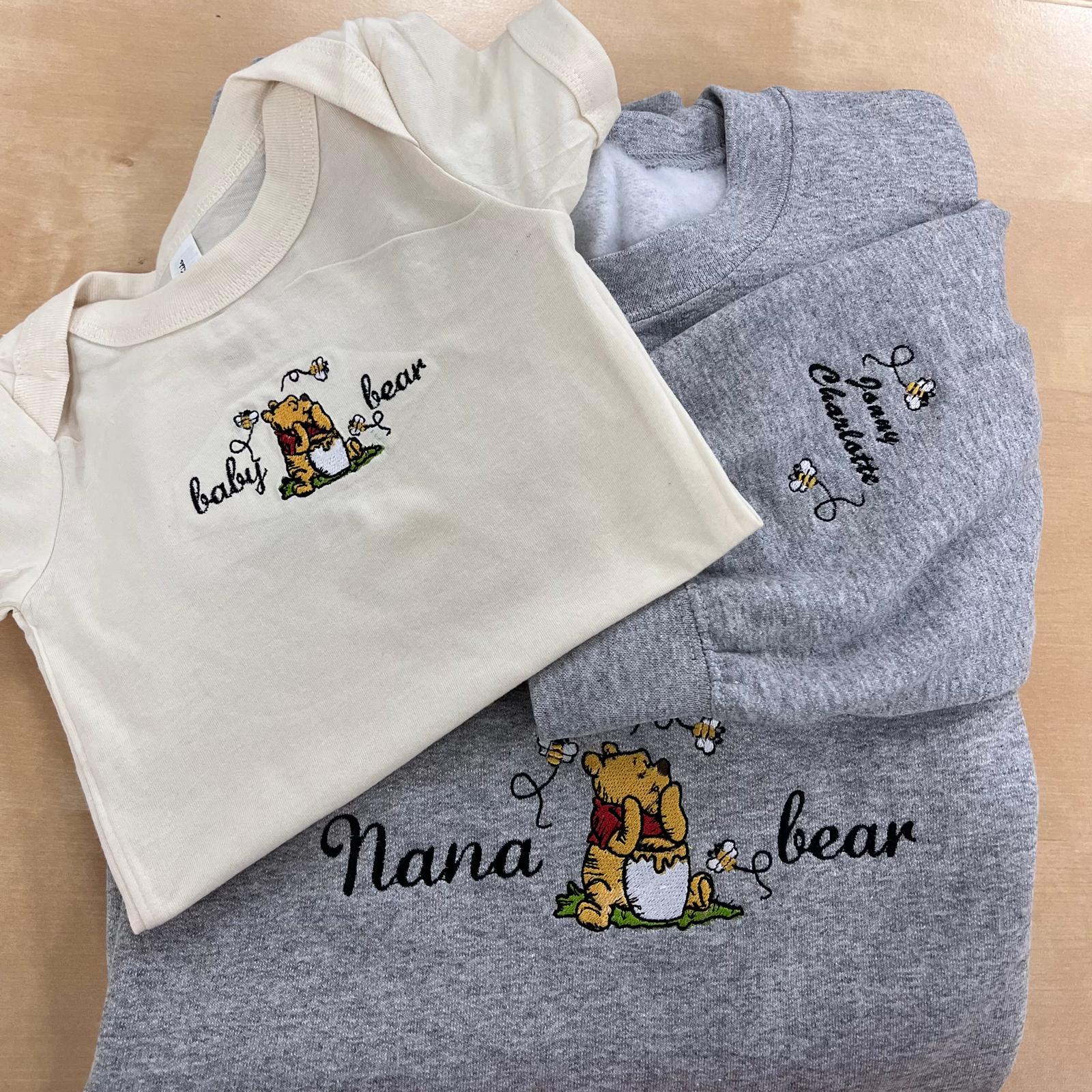 Personalized Embroidered Mama Bear Sweatshirt with Kids Names on Sleeve – Custom Disney Mom Shirt and Gift - photo 7