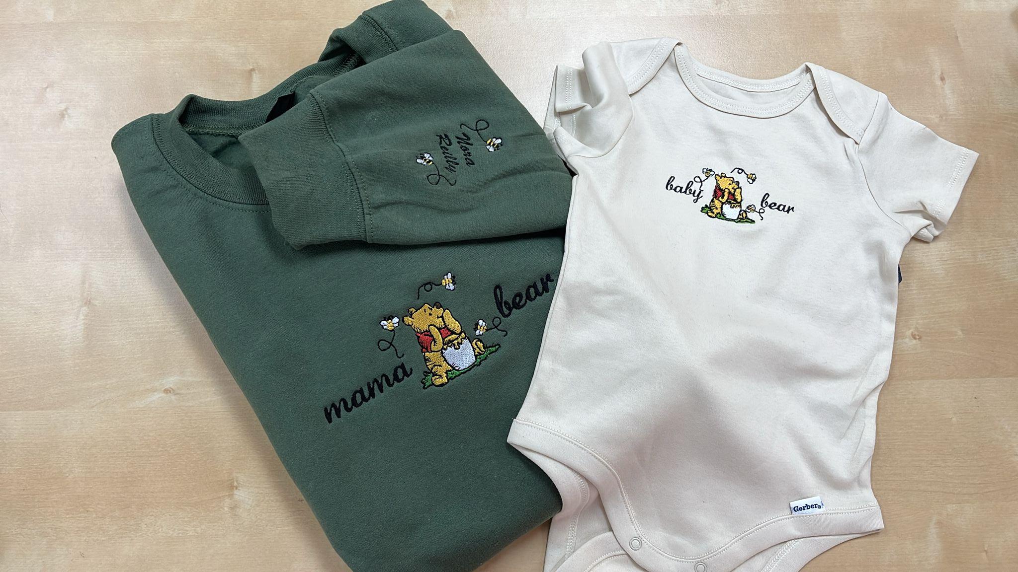 Personalized Embroidered Mama Bear Sweatshirt with Kids Names on Sleeve – Custom Disney Mom Shirt and Gift - photo 9