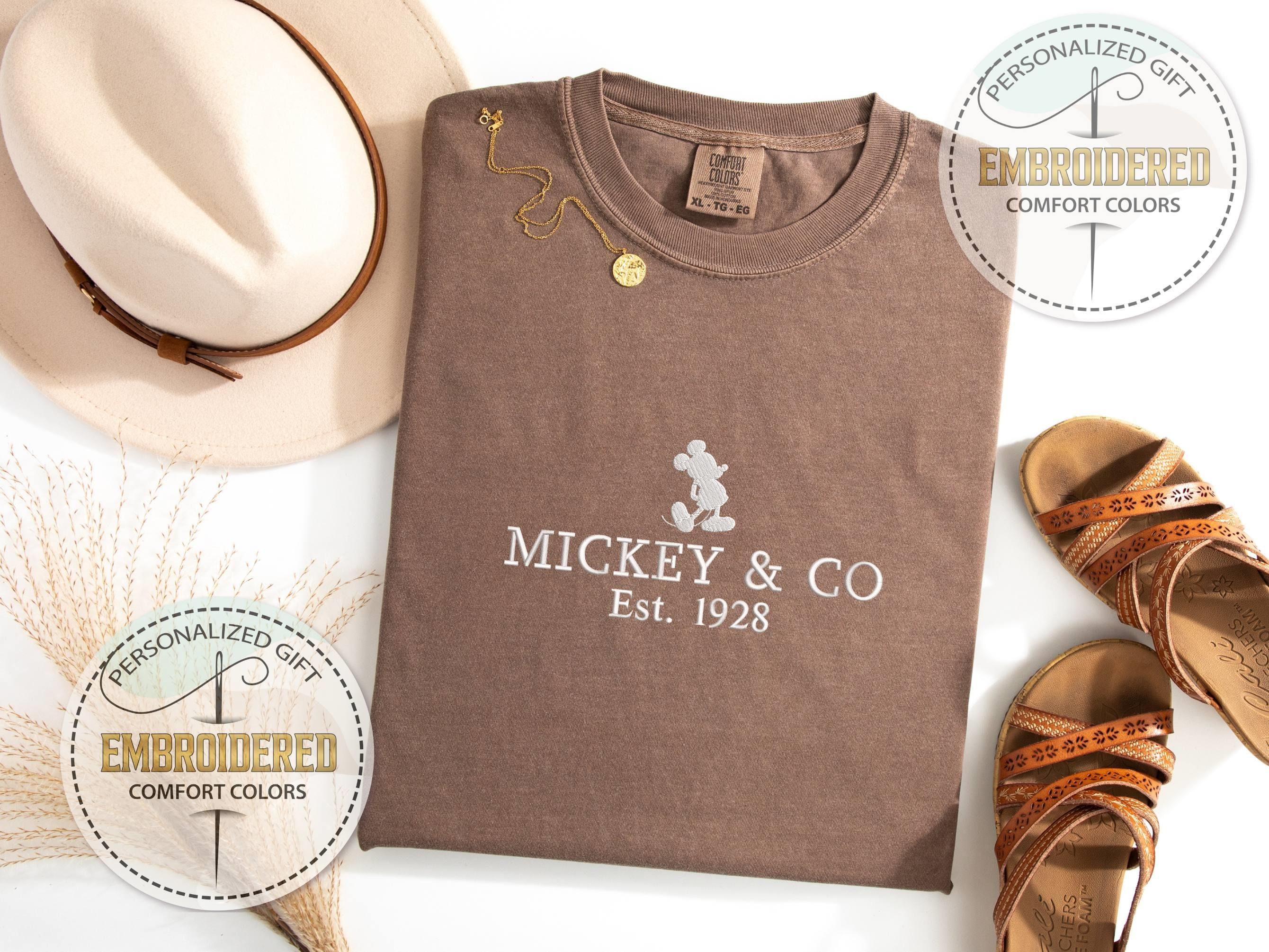 Embroidered Mickey and Co Est 1928 Shirt in Comfort Colors – Disney Inspired Vacation Tee and Gift for Disney Fans