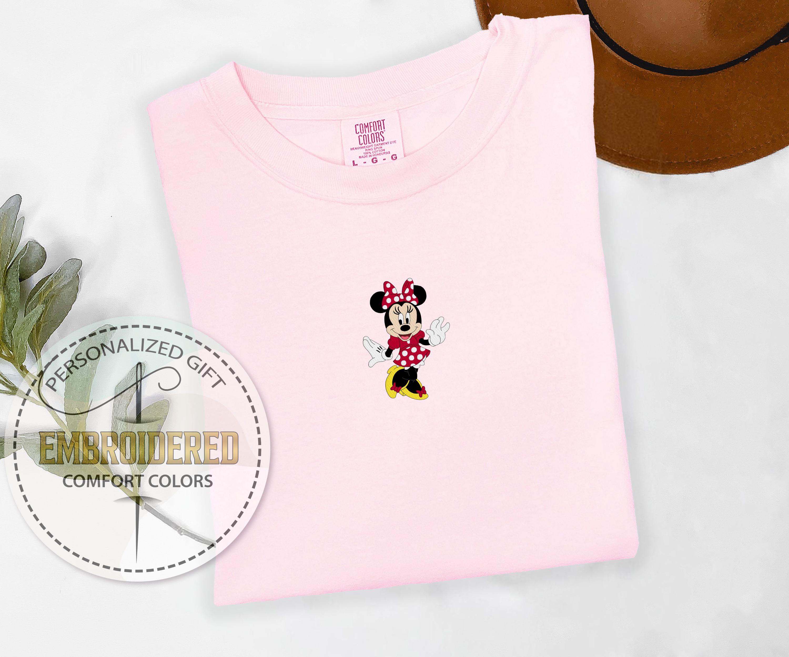 Embroidered Mickey and Minnie Disney Shirt – Comfort Colors Disneyland and Disneyworld Trip Tee, Gift for Her