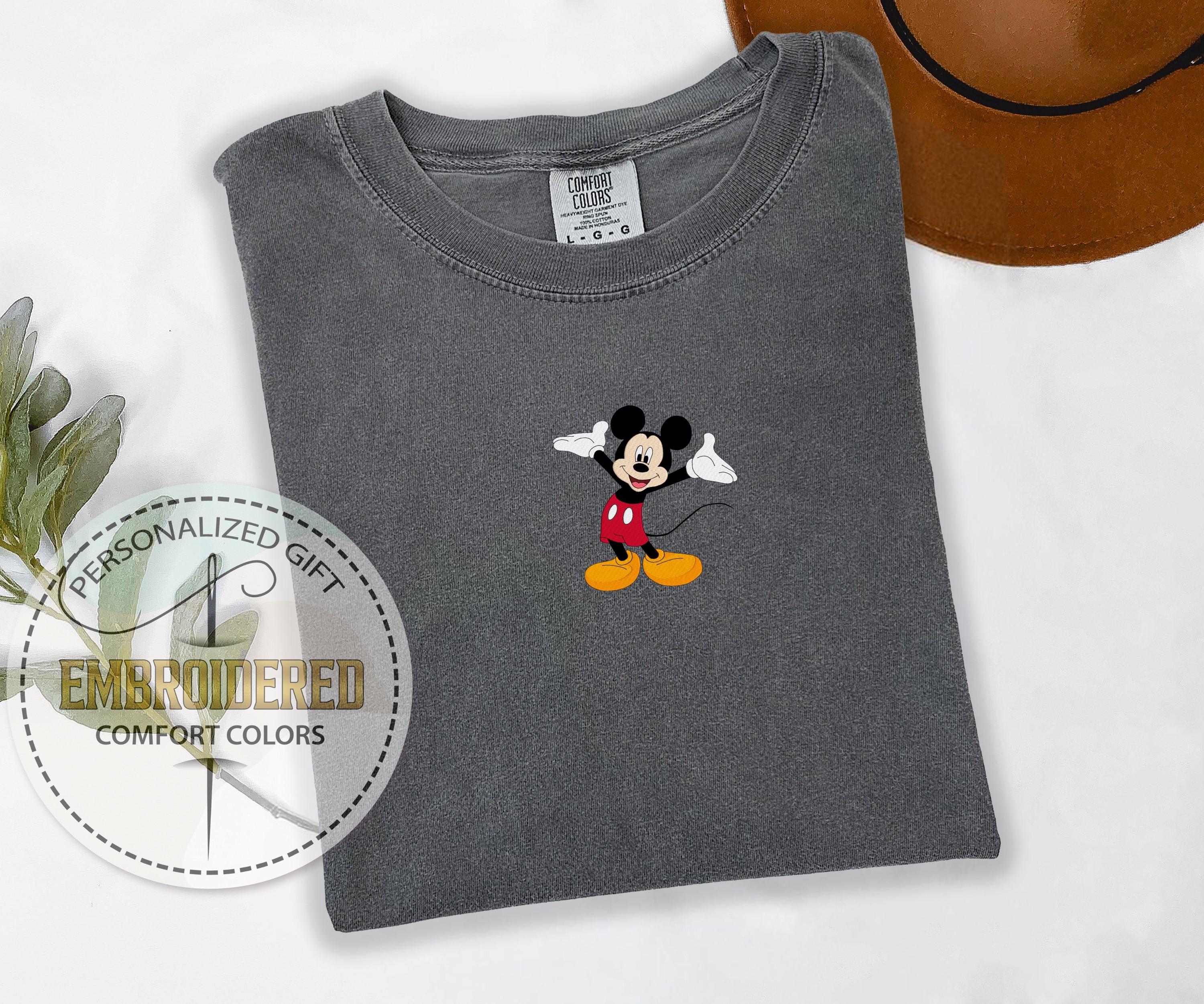 Embroidered Mickey and Minnie Disney Shirt for Disneyland and Disney World Trip – Embroidery Gift Tee for Her