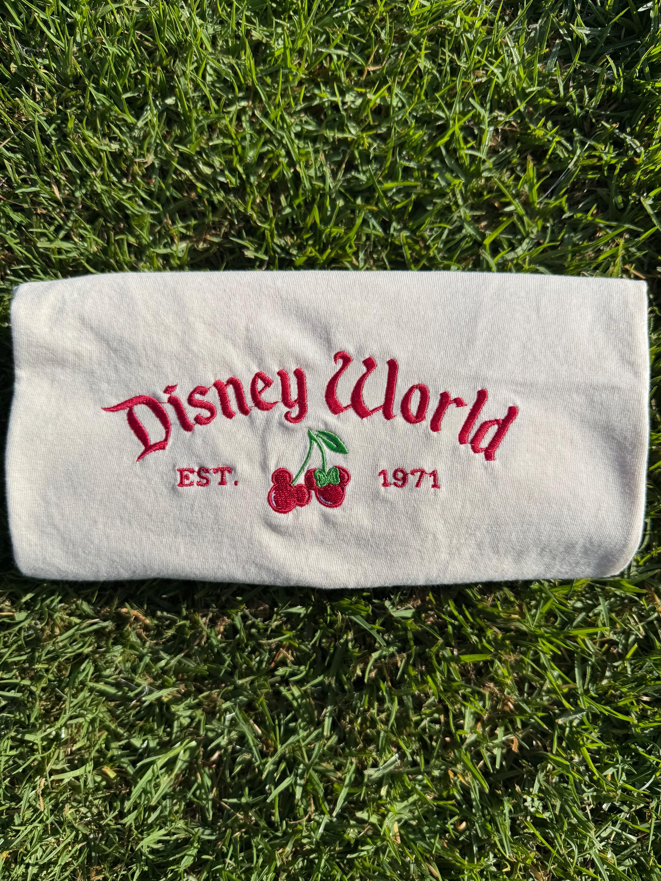 Cherry Embroidered Disney World Tee – Cute Cherry Embroidery Shirt for Disney Trips and Theme Park Days - photo 2