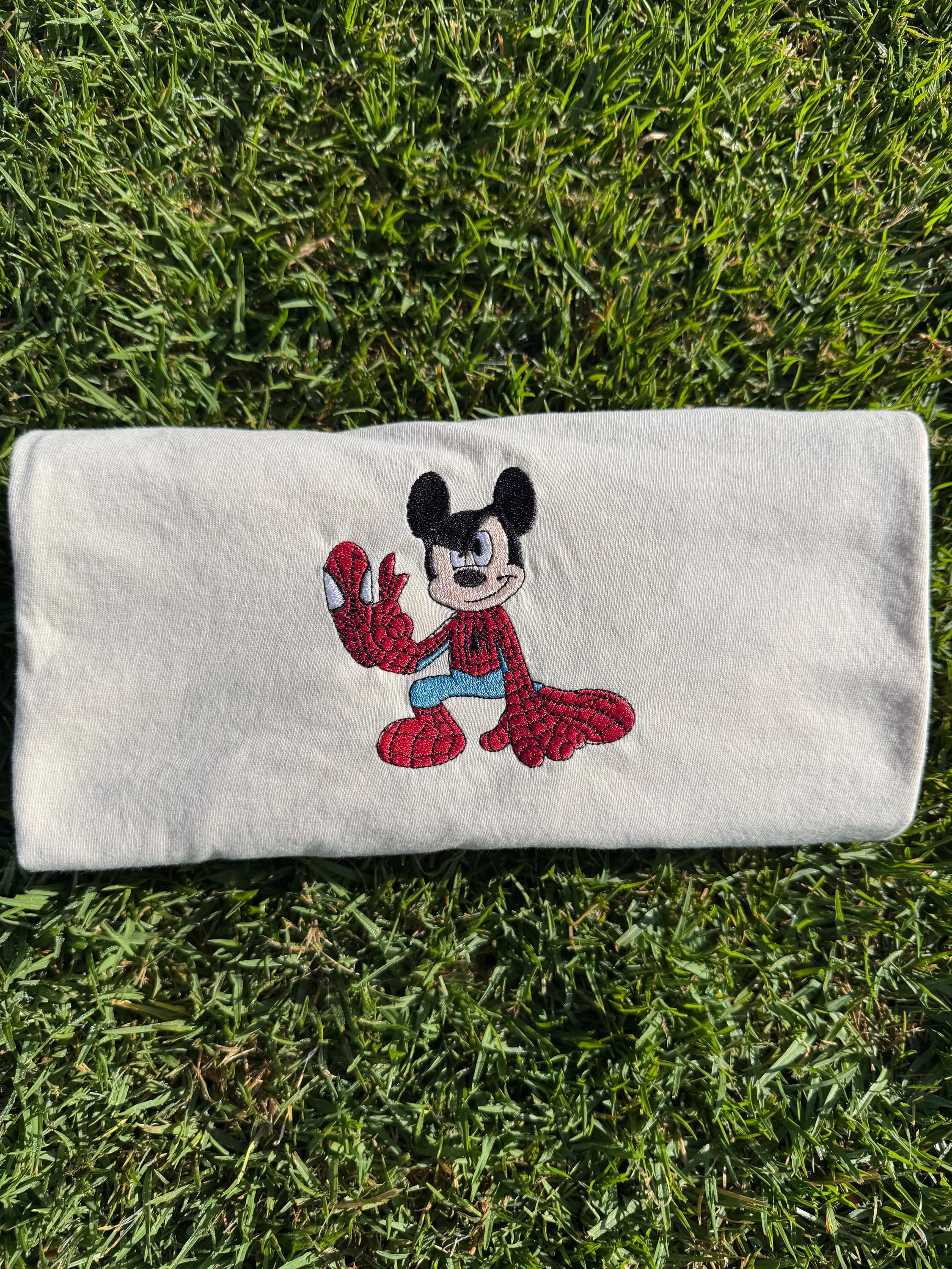 Spider Mickey Embroidered Tee – Disney Superhero Mickey Mouse Embroidery Shirt for Theme Park Trips - photo 2