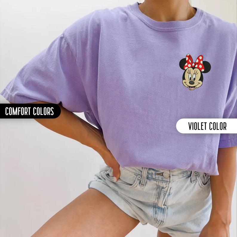 Embroidered Mickey Mouse and Minnie Mouse Comfort Colors Shirt – Disney World Vacation Matching Trip Tees - photo 2