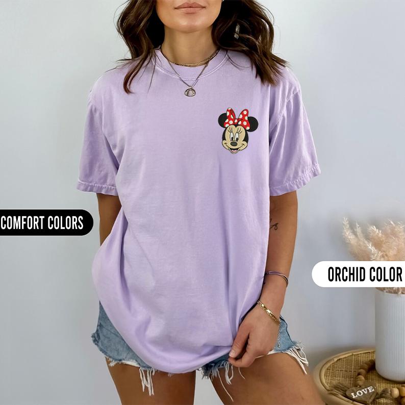 Embroidered Mickey Mouse and Minnie Mouse Comfort Colors Shirt – Disney World Vacation Matching Trip Tees - photo 4