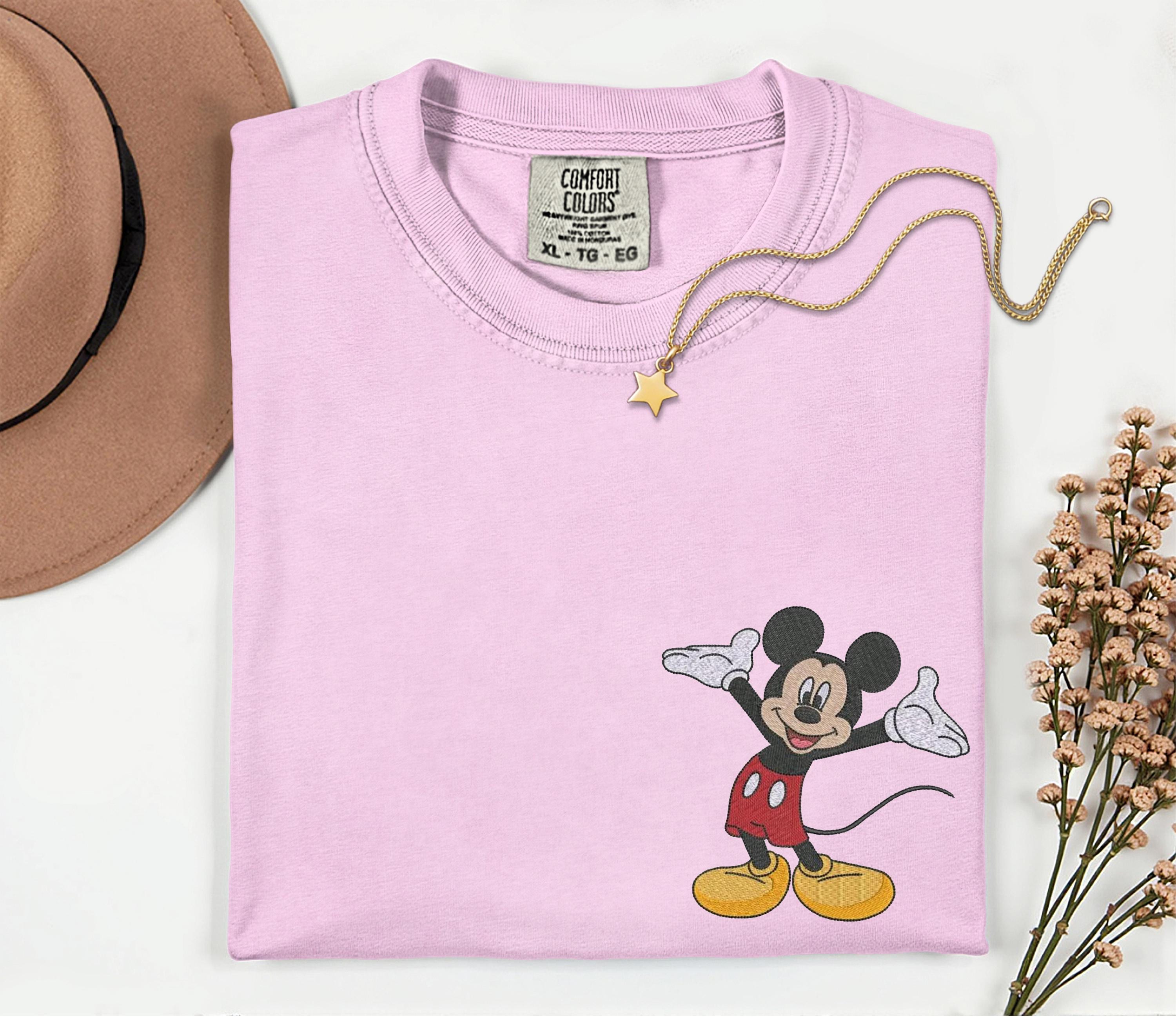 Embroidered Mickey Mouse Comfort Colors Disney Shirt – Disney World Vacation Matching Trip Tee with Embroidery - photo 2