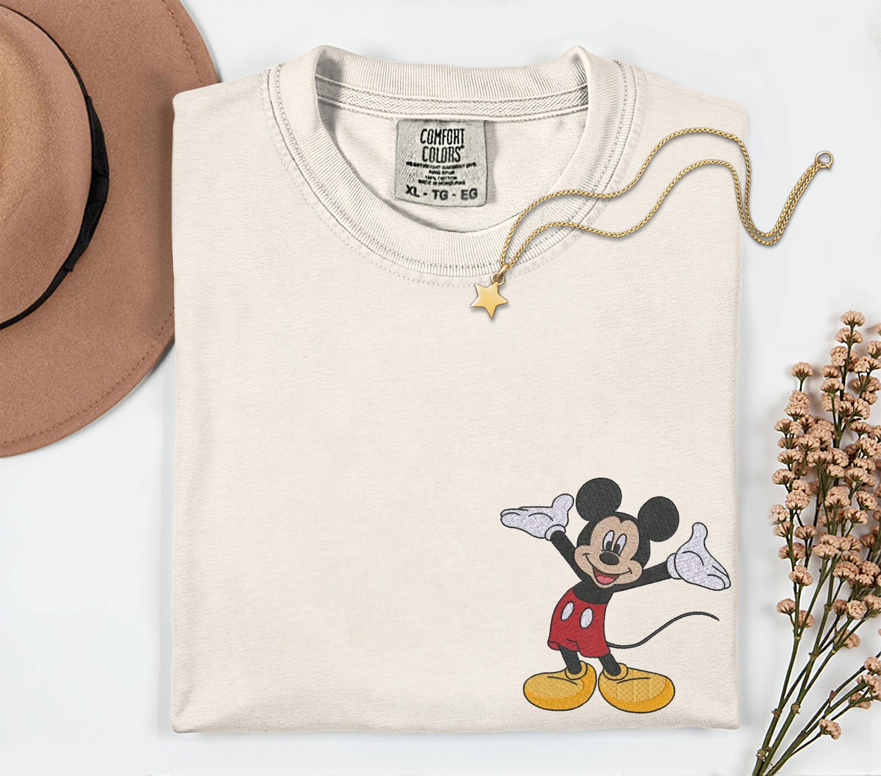 Embroidered Mickey Mouse Comfort Colors Disney Shirt – Disney World Vacation Matching Trip Tee with Embroidery - photo 3