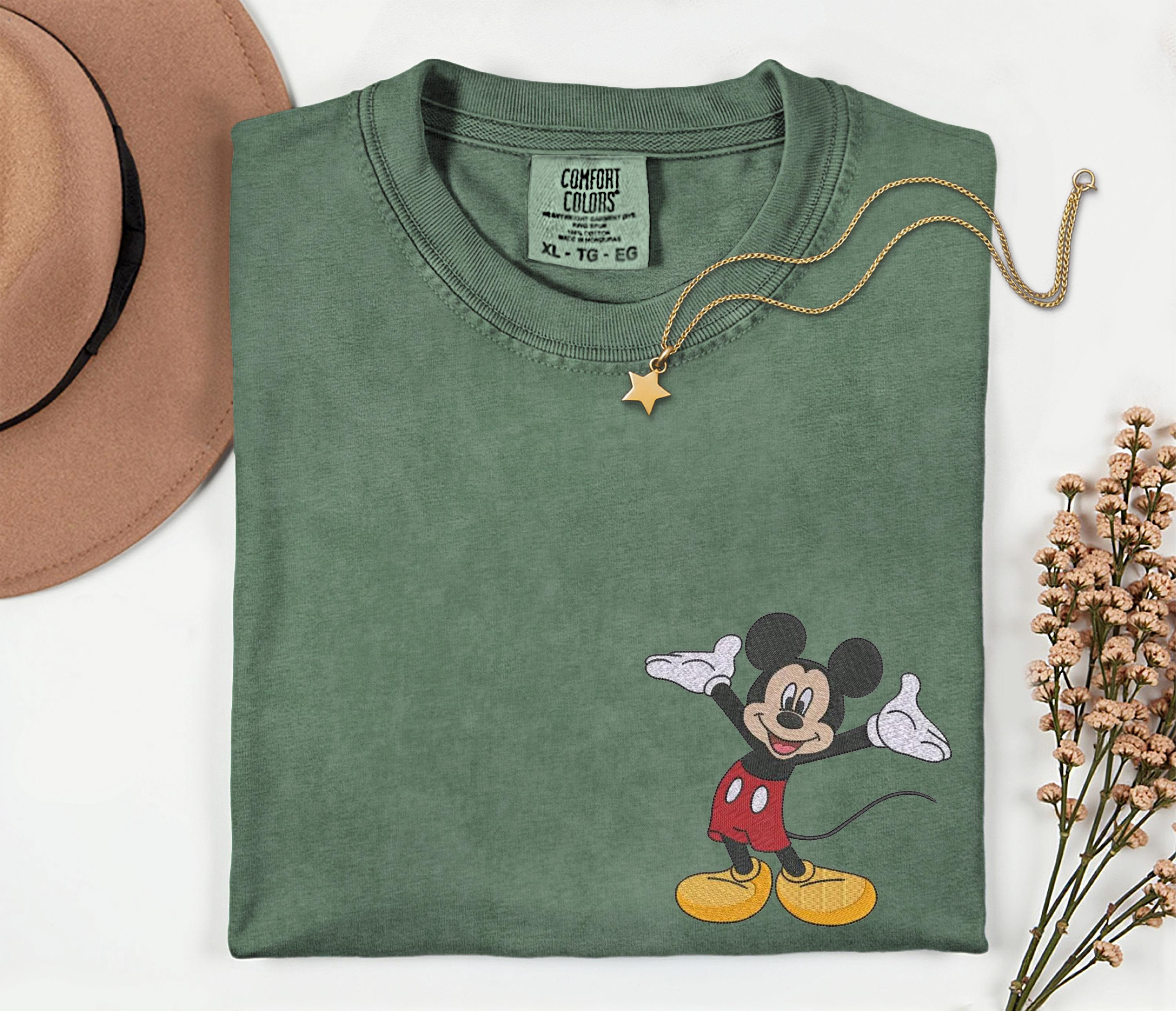 Embroidered Mickey Mouse Comfort Colors Disney Shirt – Disney World Vacation Matching Trip Tee with Embroidery - photo 6