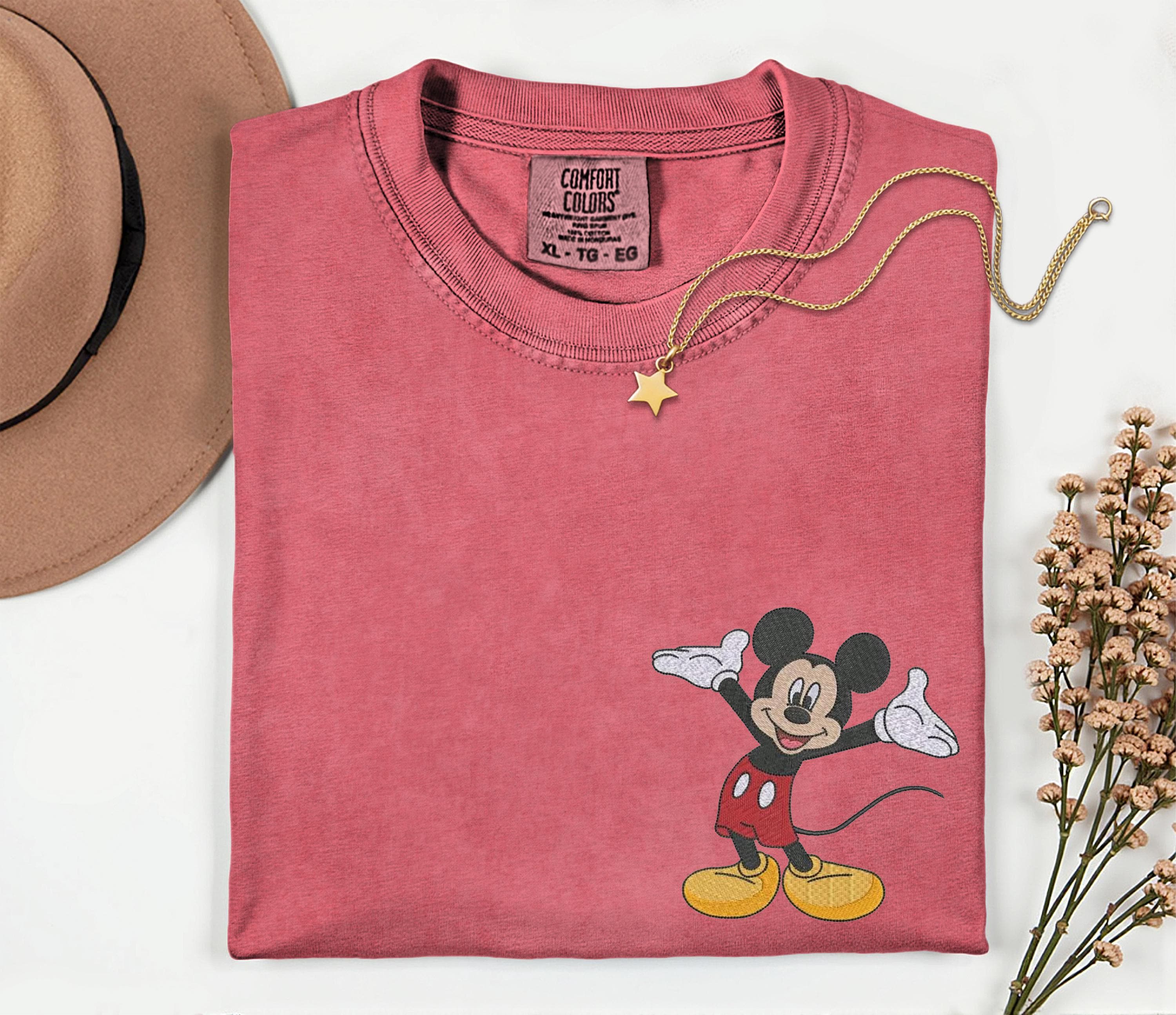 Embroidered Mickey Mouse Comfort Colors Disney Shirt – Disney World Vacation Matching Trip Tee with Embroidery - photo 7