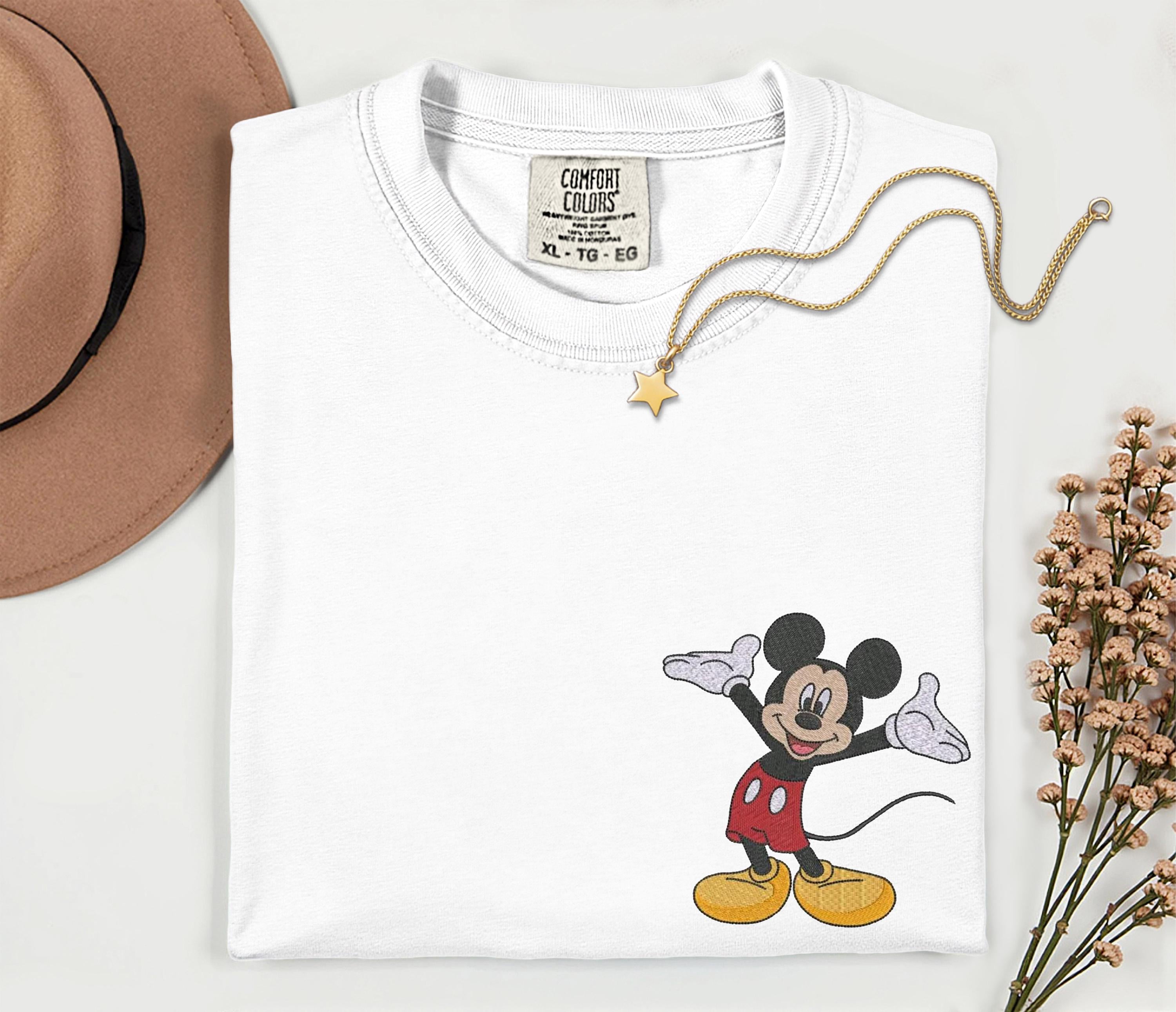 Embroidered Mickey Mouse Comfort Colors Disney Shirt – Disney World Vacation Matching Trip Tee with Embroidery - photo 8