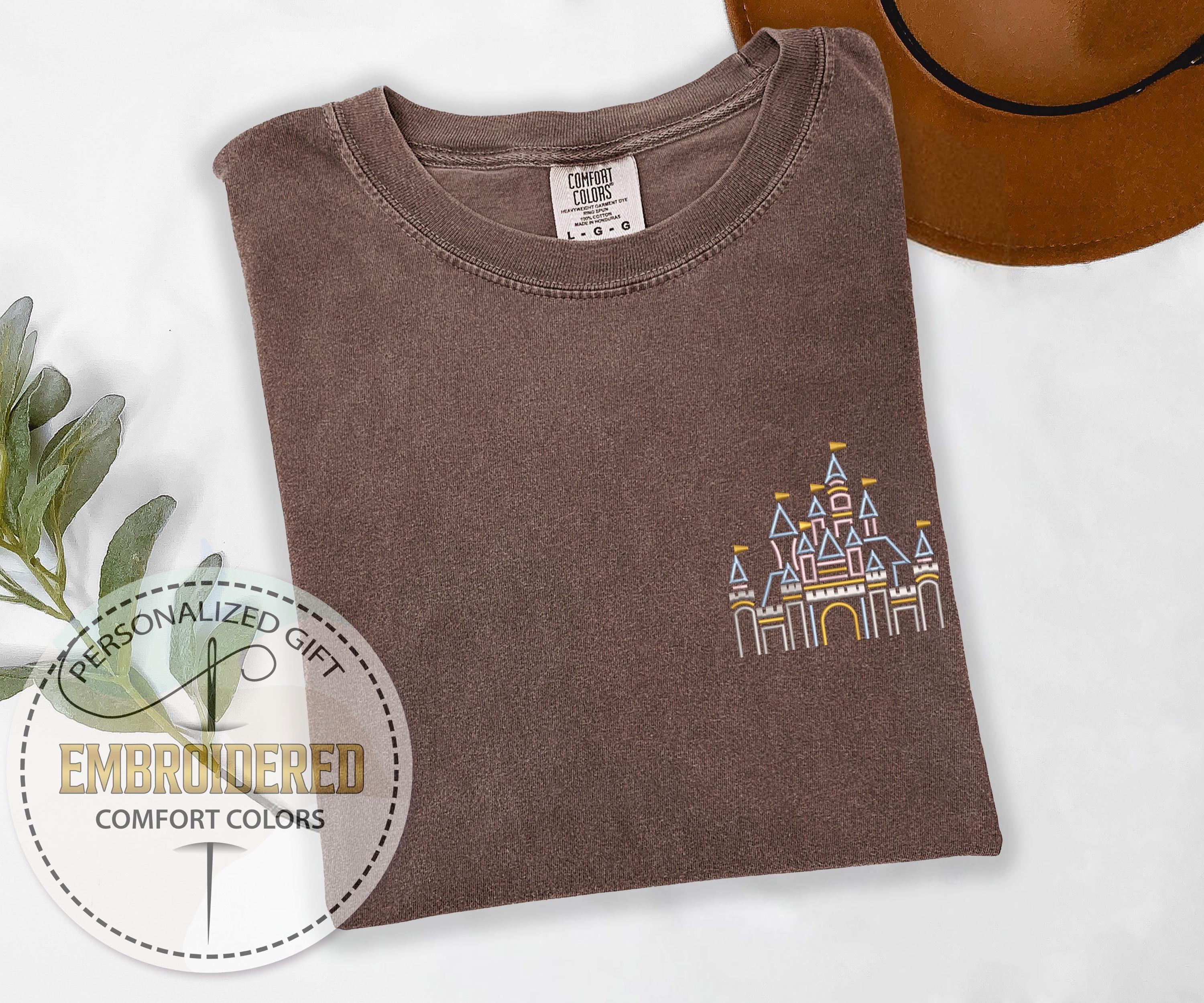 Embroidered Disney Castle Comfort Colors T-Shirt – Magical Kingdom Fairytale Fan Tee for Theme Park Fashion and Gifts - photo 2